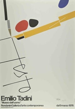 Museum of Man - Screen Print and Lithograph by Emilio Tadini - 1976