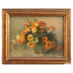 Emilio Vacchetti 20th Century Oil on Cardboard Italian Still Life Painting, 1944