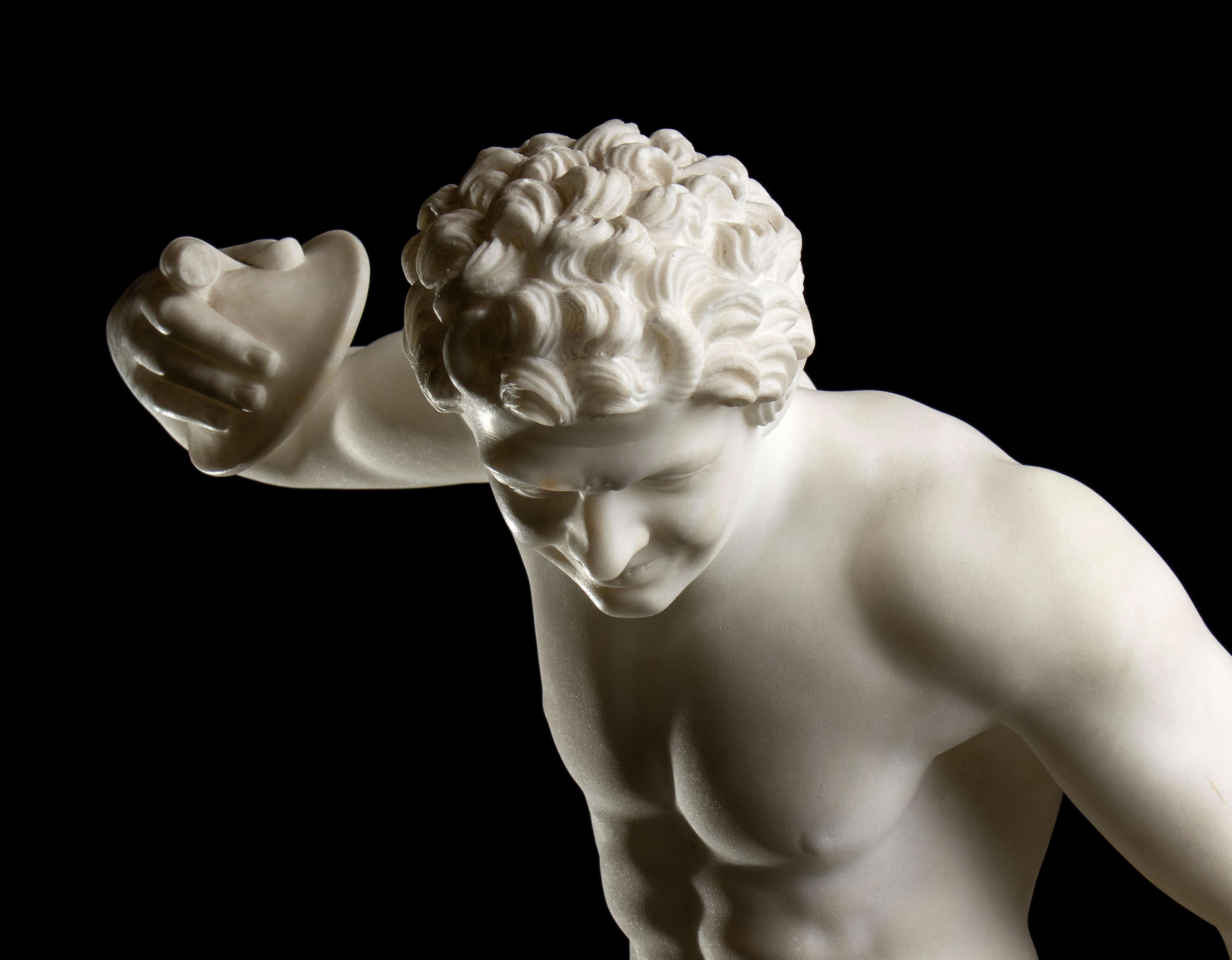 White MarbGrand Tour Marble Sculpture Of Dancing Satyr By Emilio Zocchi Signed 9