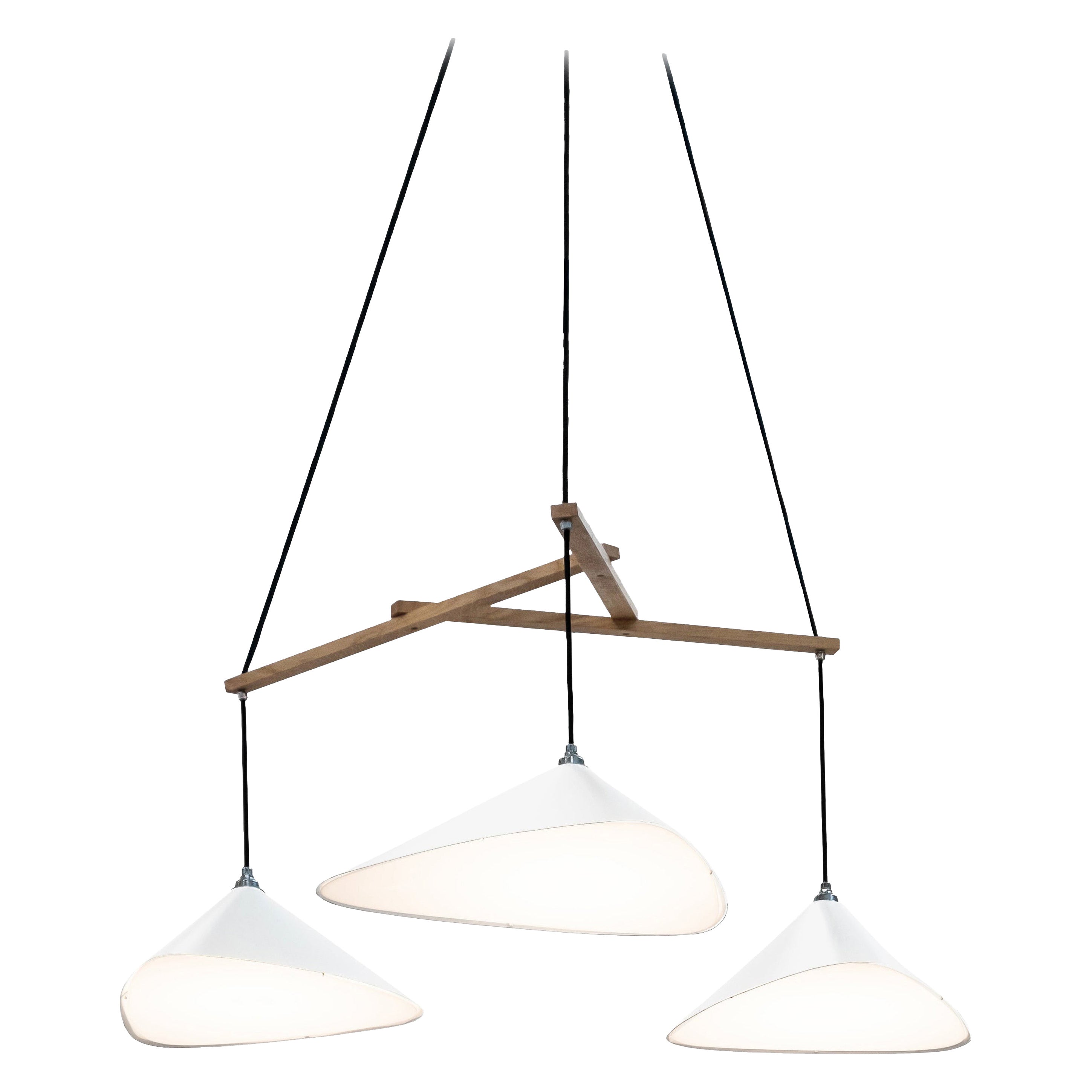 'Emily 3' Chandelier in White Semi Matte for Moss Objects