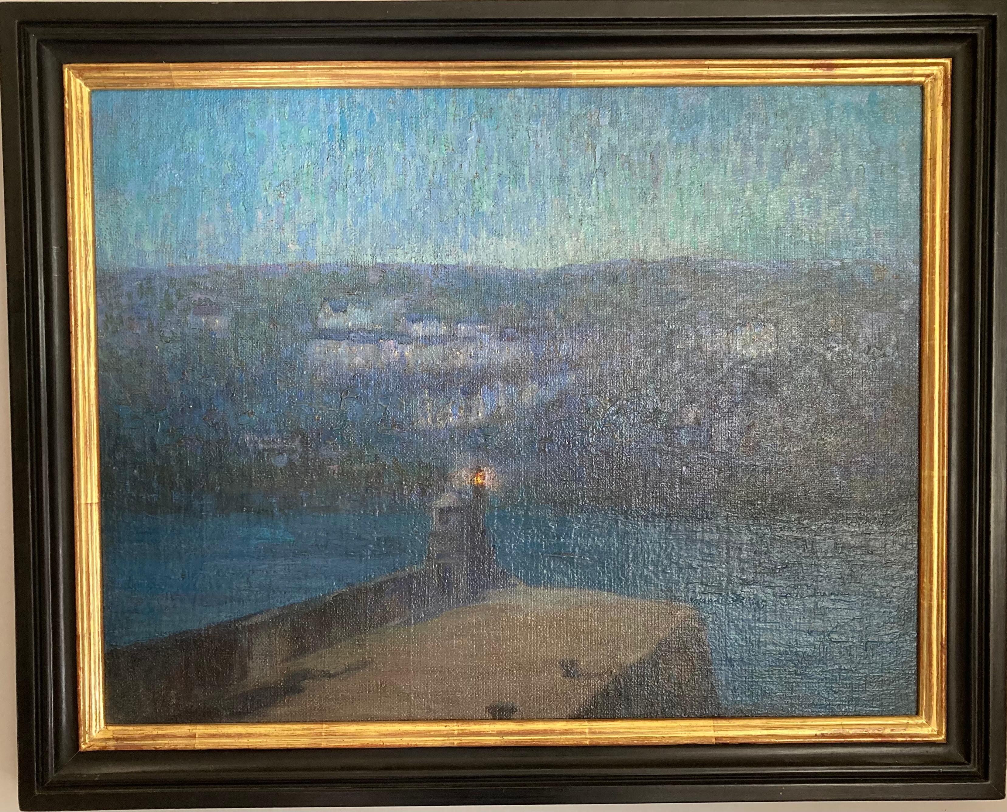 Emily Allnut Landscape Painting - 'St Ives Harbour - Twilight'