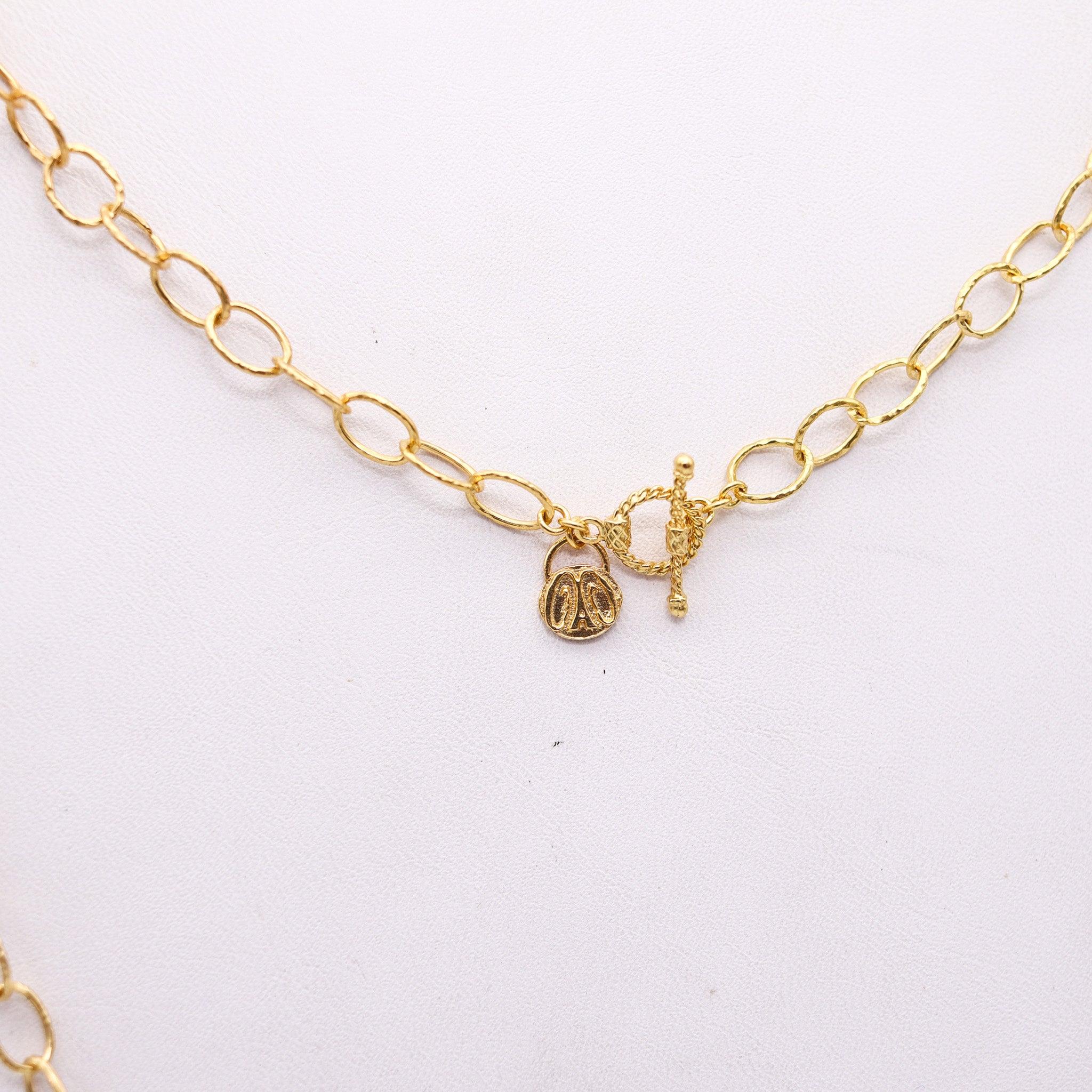 Modernist EMILY ARMENTA Naïve Hammered Links Long Chain In 18Kt Yellow Gold
