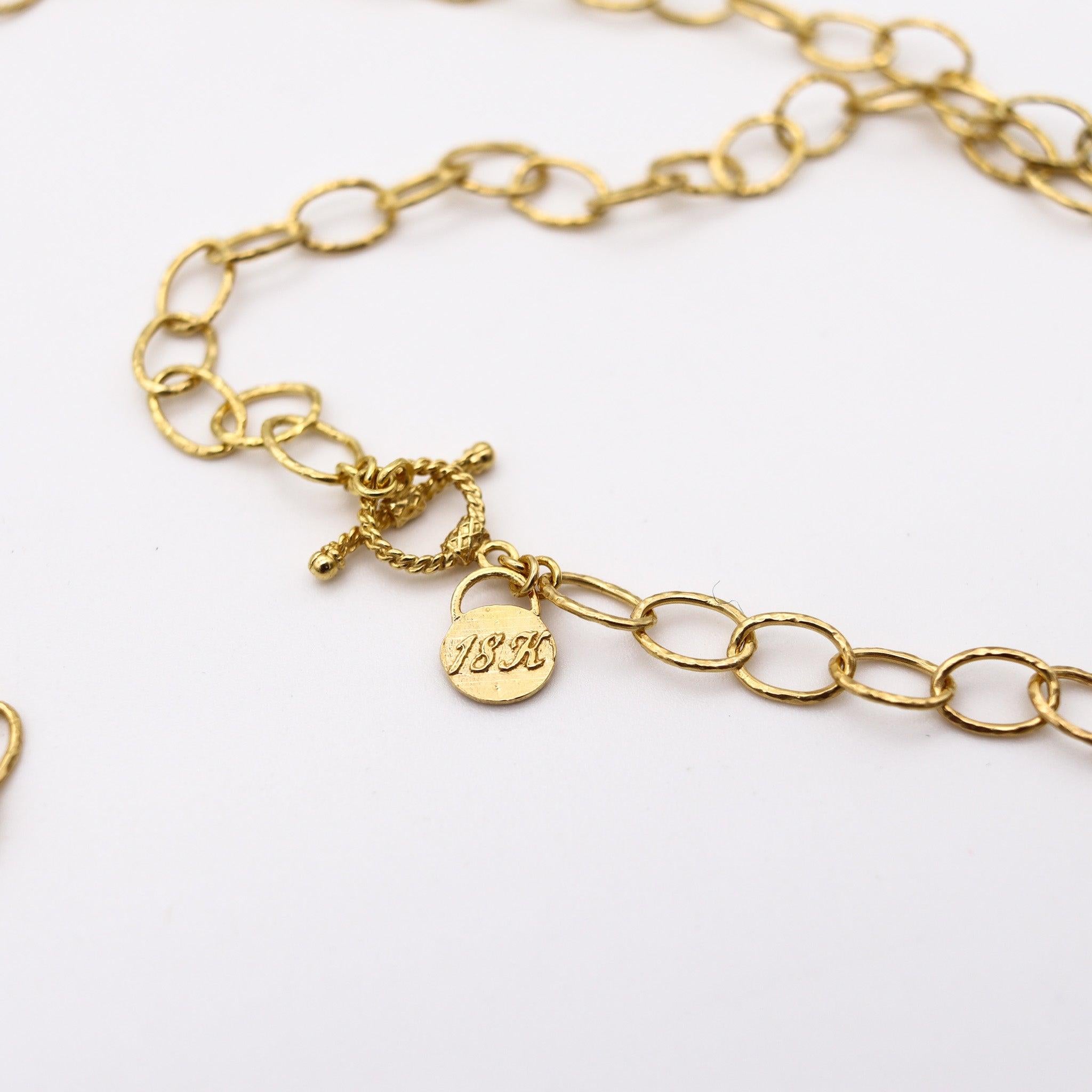 EMILY ARMENTA Naïve Hammered Links Long Chain In 18Kt Yellow Gold 1