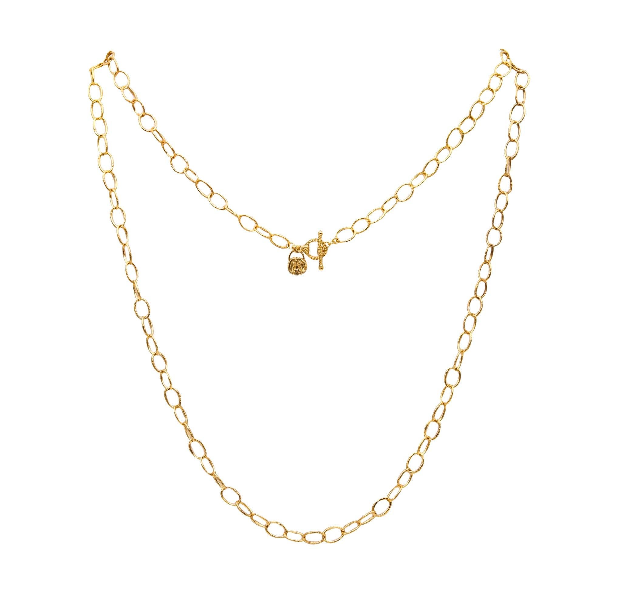 EMILY ARMENTA Naïve Hammered Links Long Chain In 18Kt Yellow Gold 3