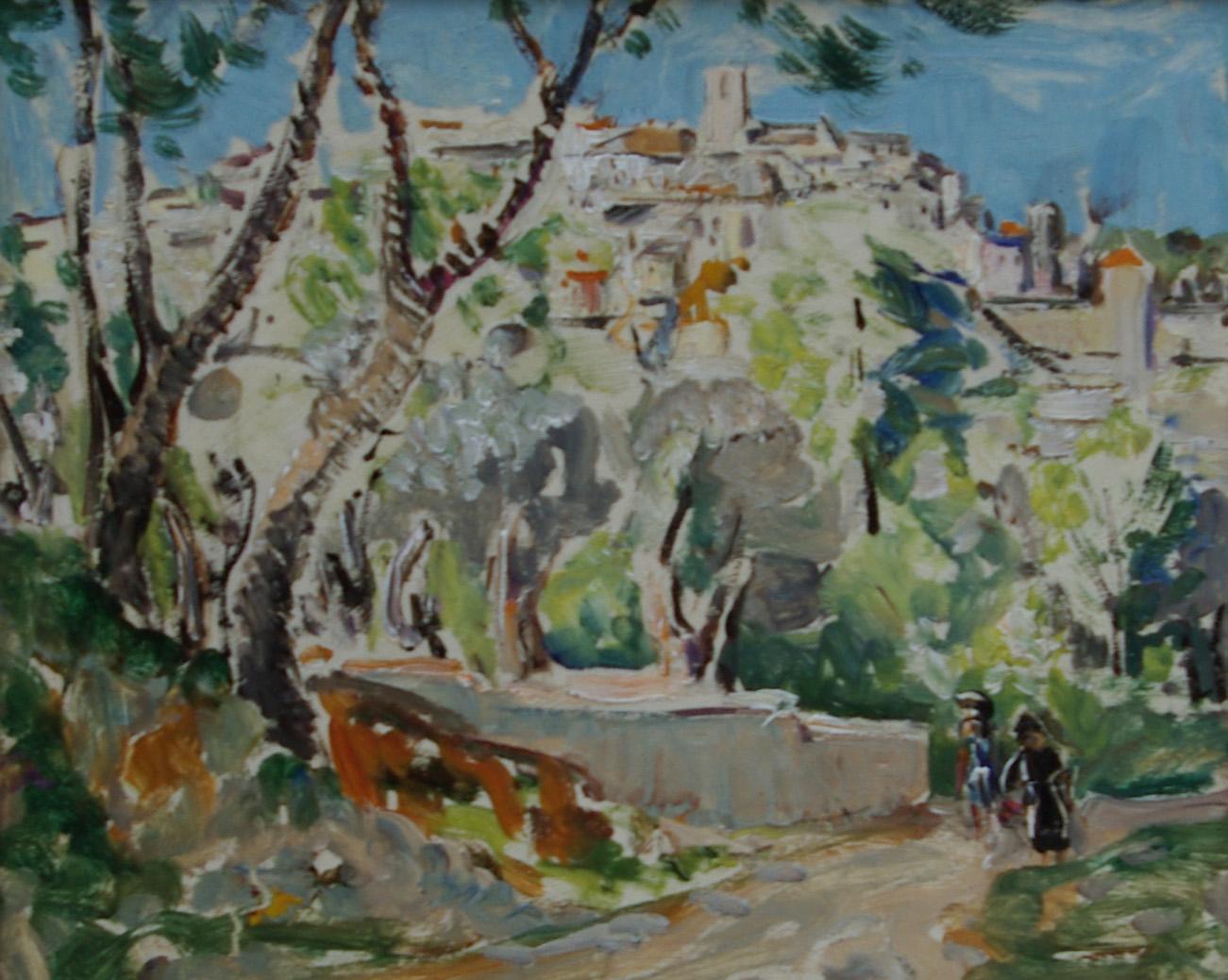 Route de Biot, Provence, France - Impressionnisme Painting par Emily Beatrice Bland