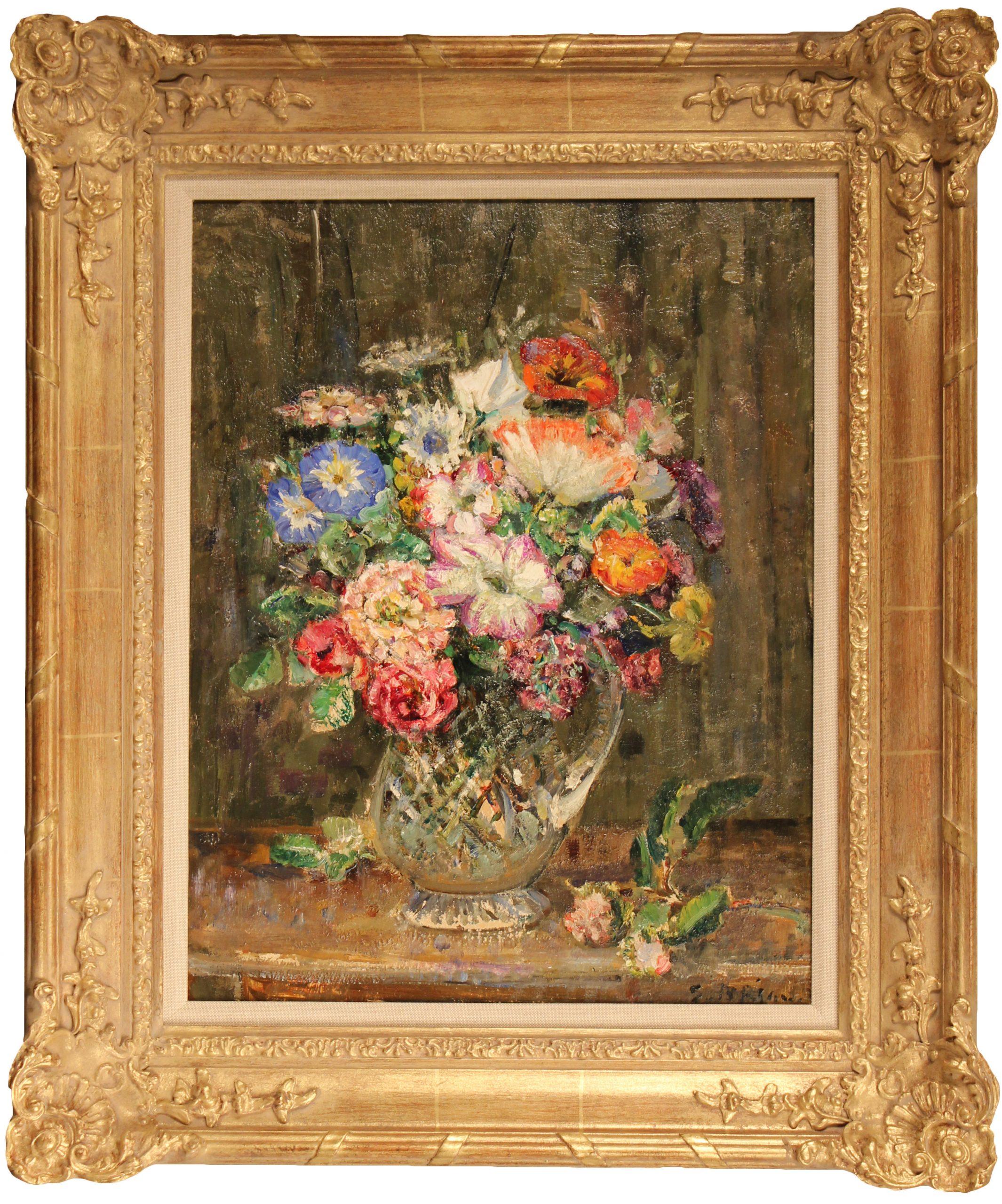 Still life of Flowers in a Crystal Vase