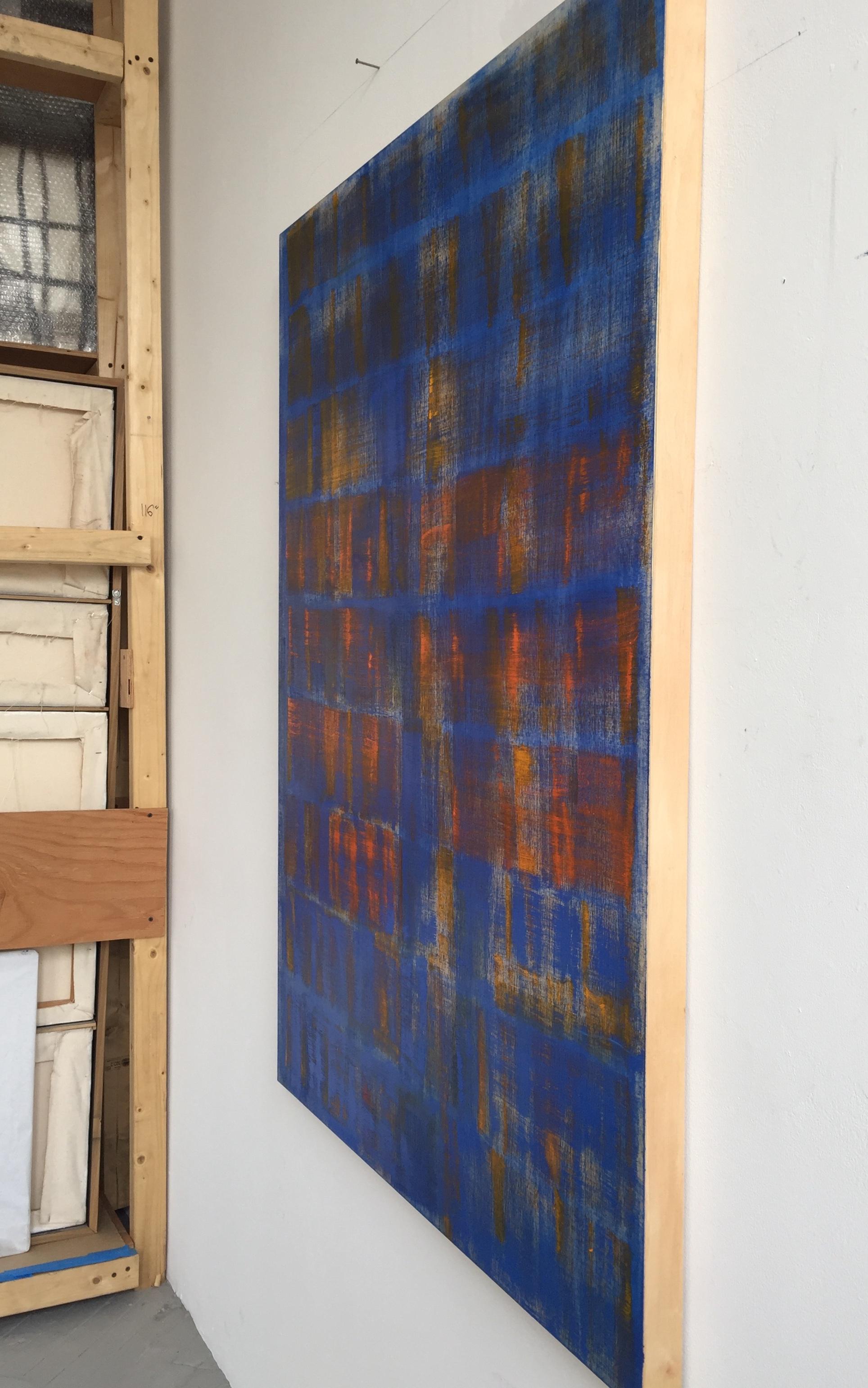 Fuoco e ghiaccio (pittura astratta) - Abstract Painting Viola di Emily Berger