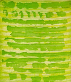 Emily Berger - "October 22", painterly abstract aquatint monoprint, layered yellow and green. "October 22", painterly abstract aquatint monoprint, layered yellow and green.