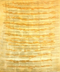 “Rubato 8”, painterly abstract aquatint monoprint, yellow and pale gold.