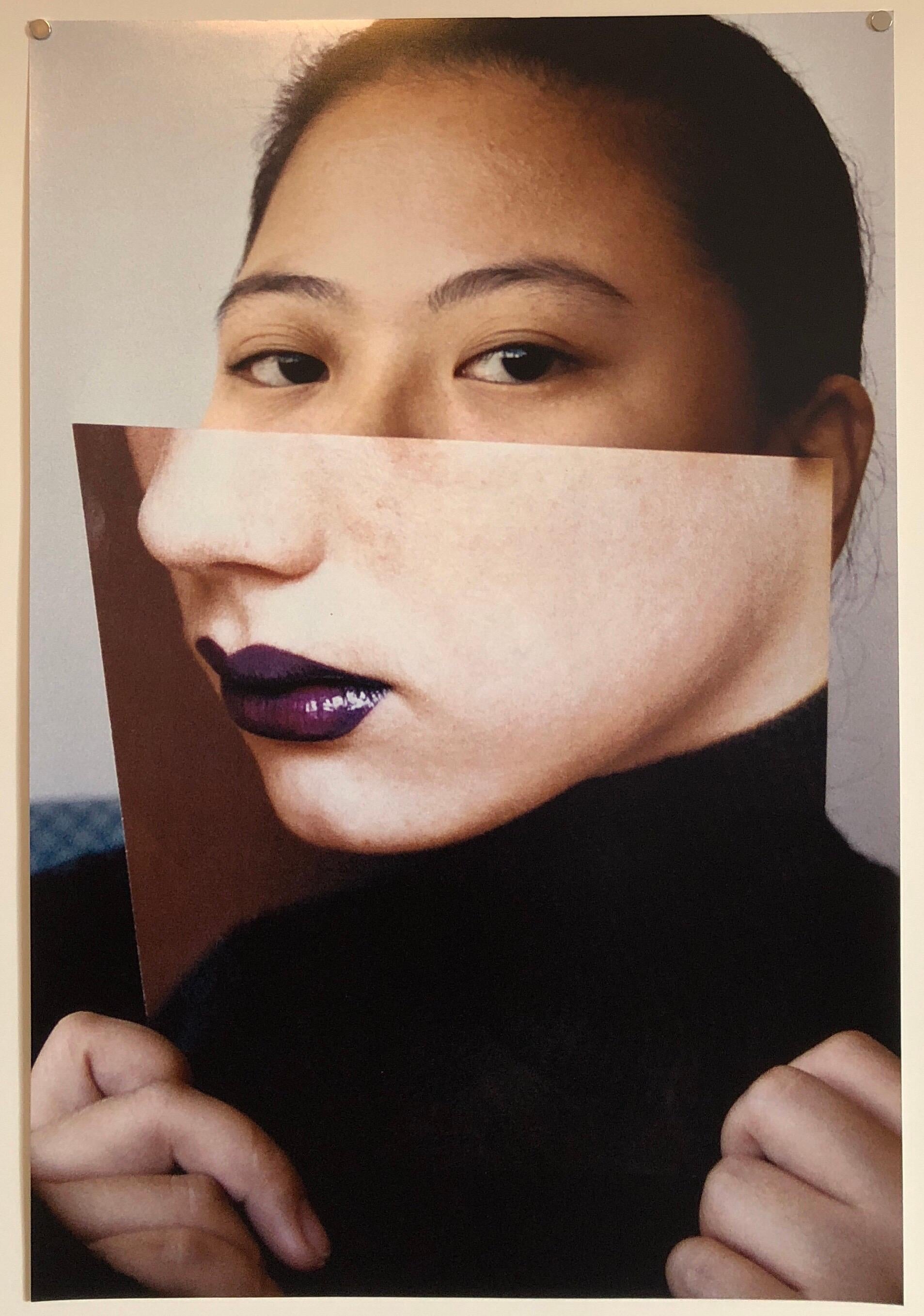 Gesichter, Vintage-Farbfotografie Digitalfoto Collage Druck asiatisch amerikanisch im Angebot 1