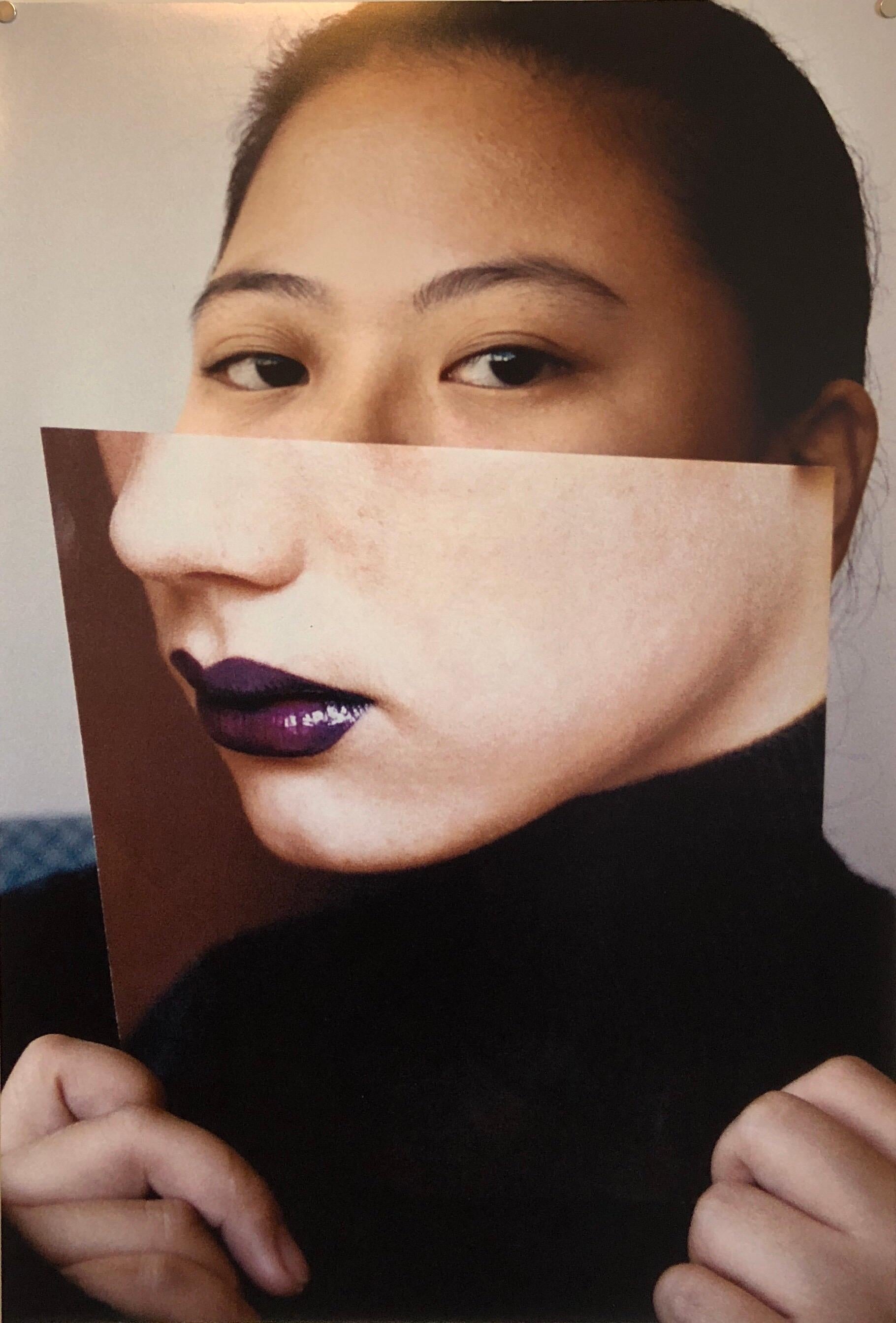 Emily Cheng Color Photograph – Gesichter, Vintage-Farbfotografie Digitalfoto Collage Druck asiatisch amerikanisch