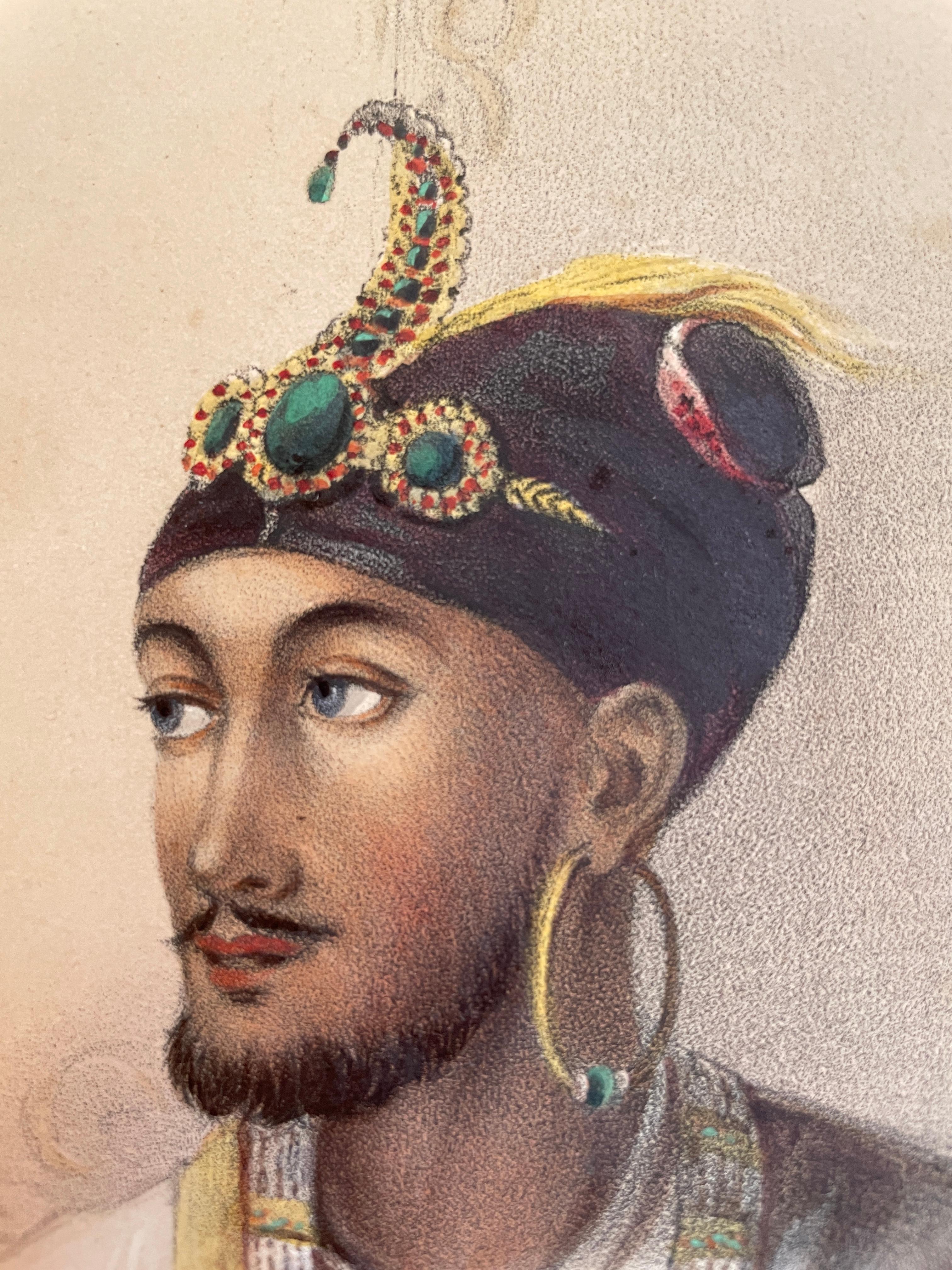 19th Century Hand coloured Rare Lithograph, India, Emily Eden, Raja Nahun & Sons 2