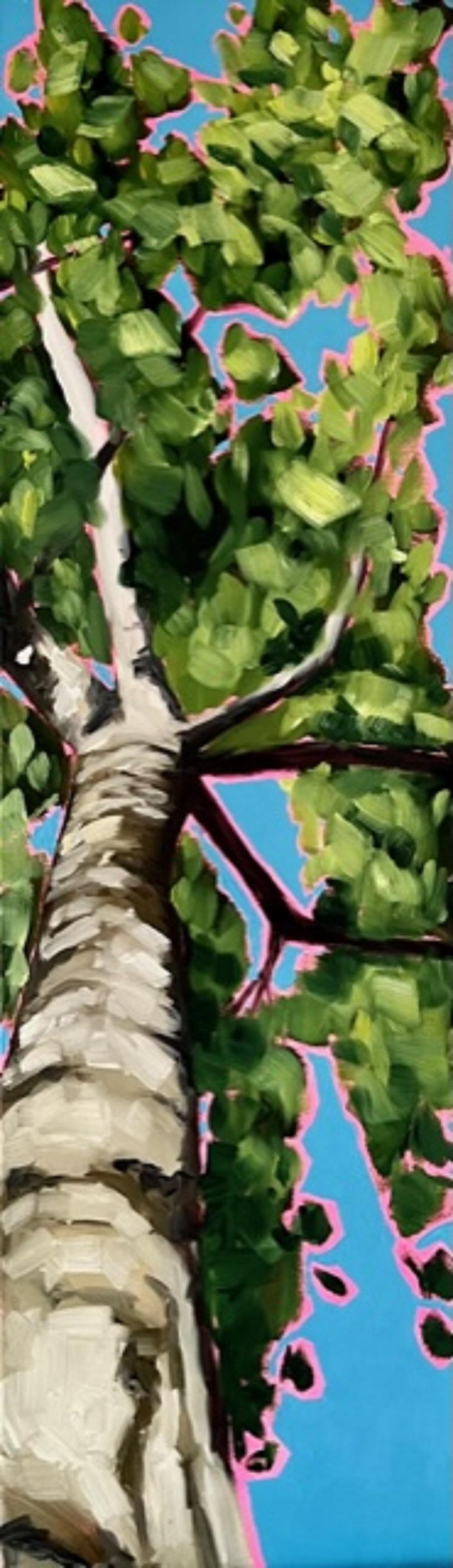Landscape Painting Emily Finch - Regarder à travers une forêt pour changer l'arbre de bouleau qui vous manquait, œuvre originale
