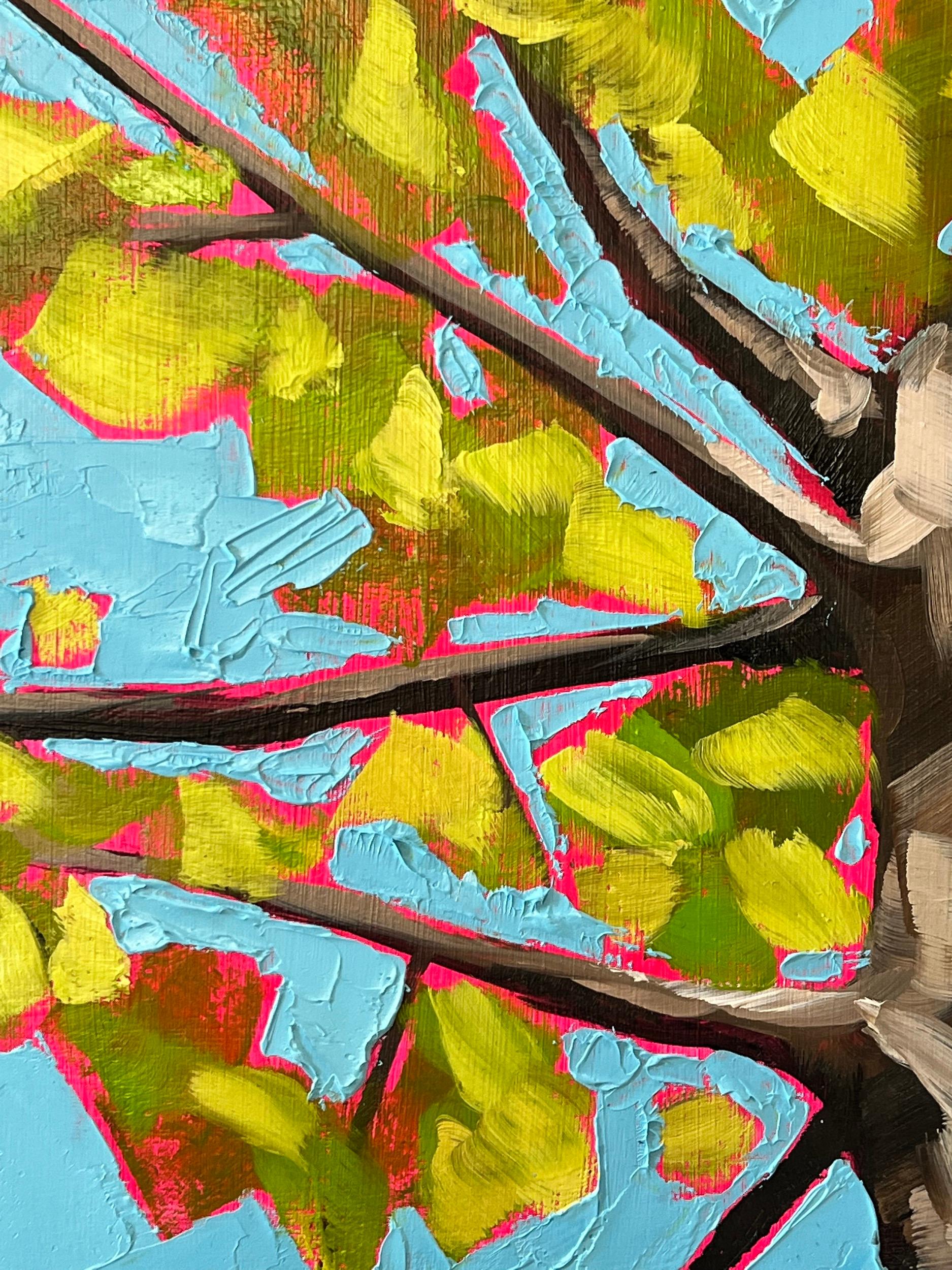 looking up at trees painting