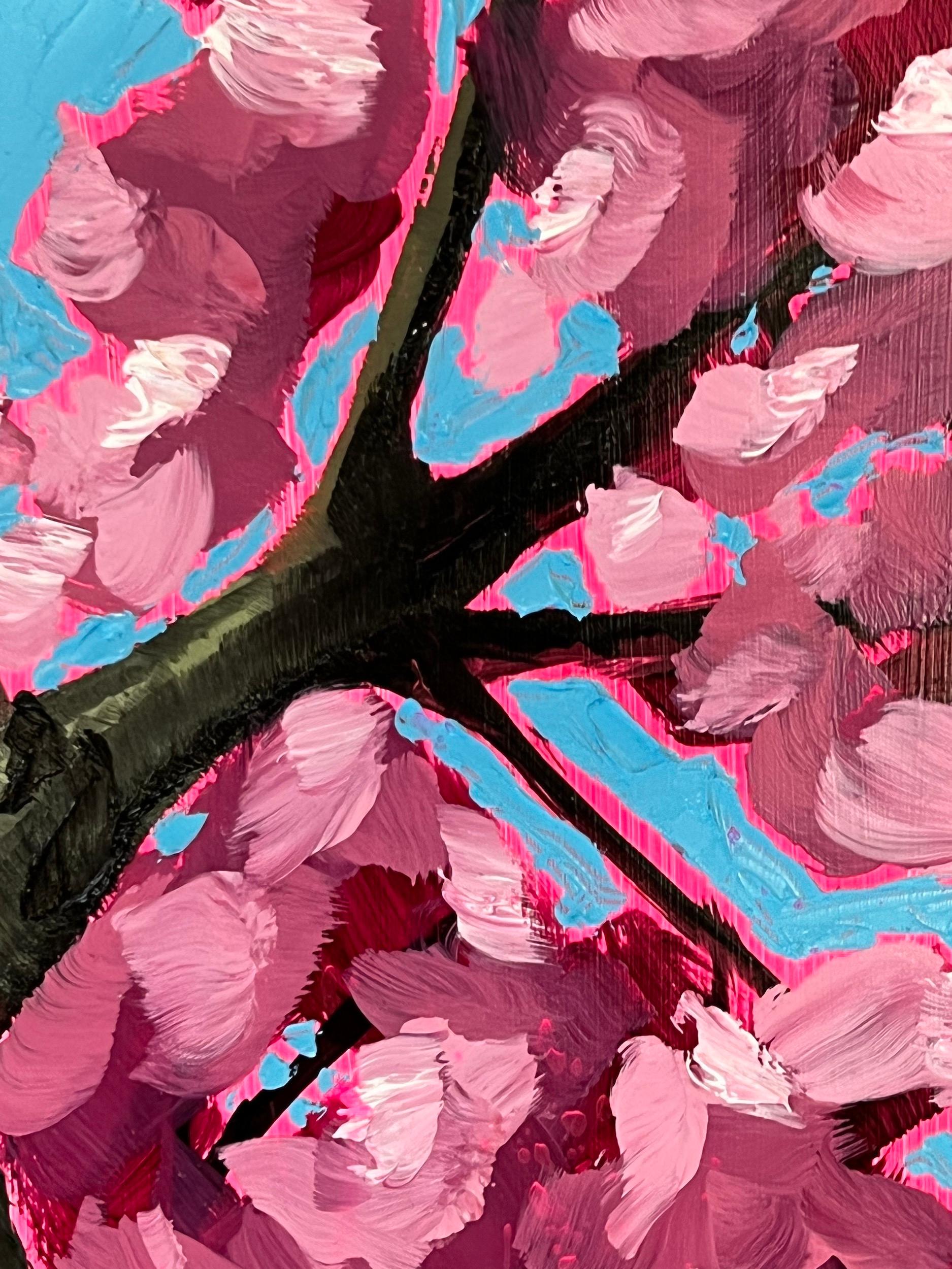 abstract cherry blossom painting