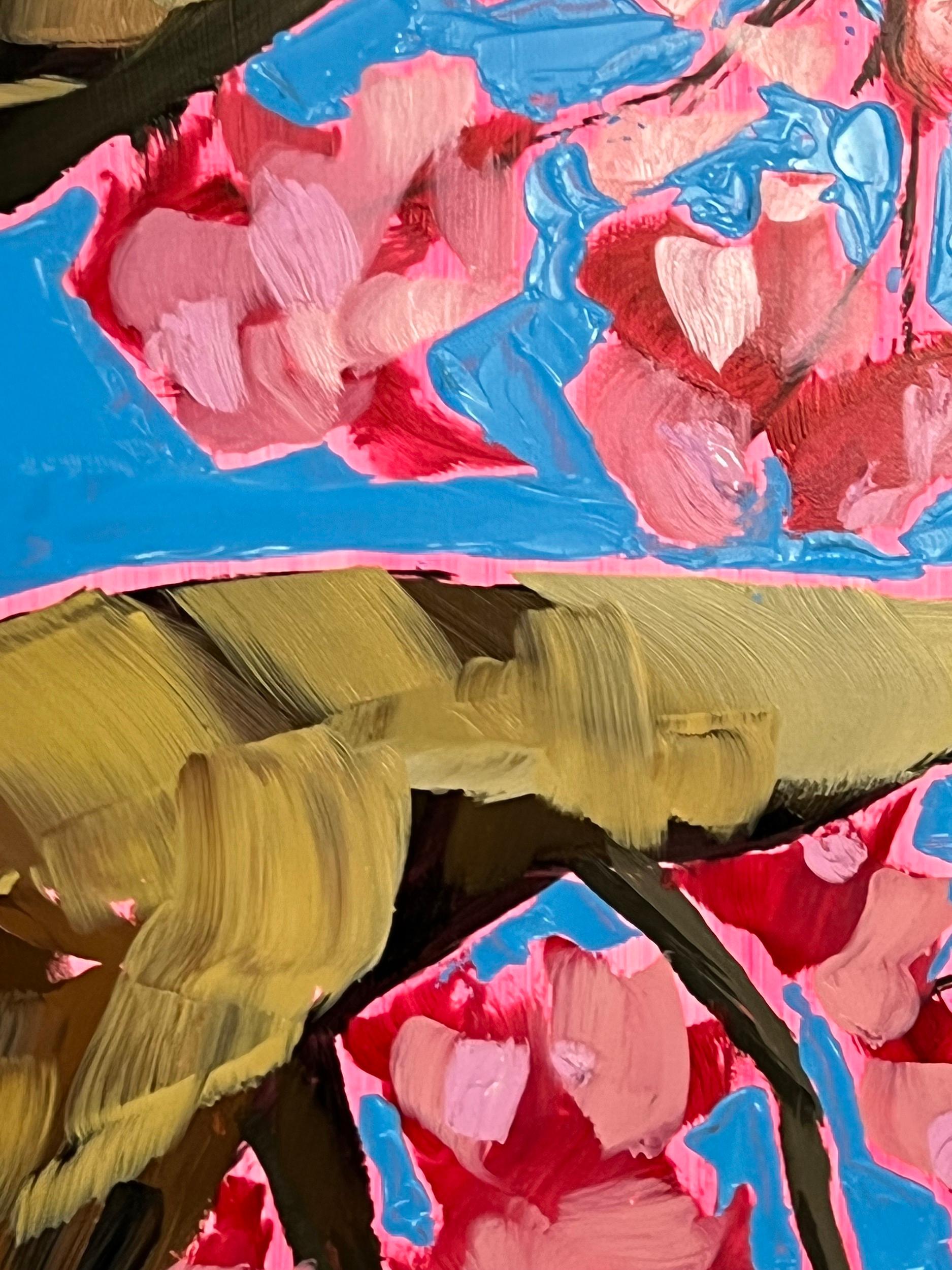 Looking Up Through Pink Blossom to Feel Hope - Impressionist Painting by Emily Finch