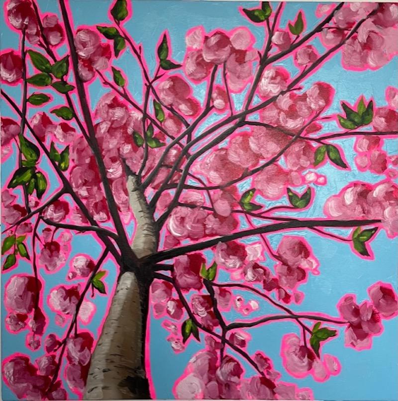 Emily Finch Landscape Painting - Looking up through the first blossom of the season to hope 