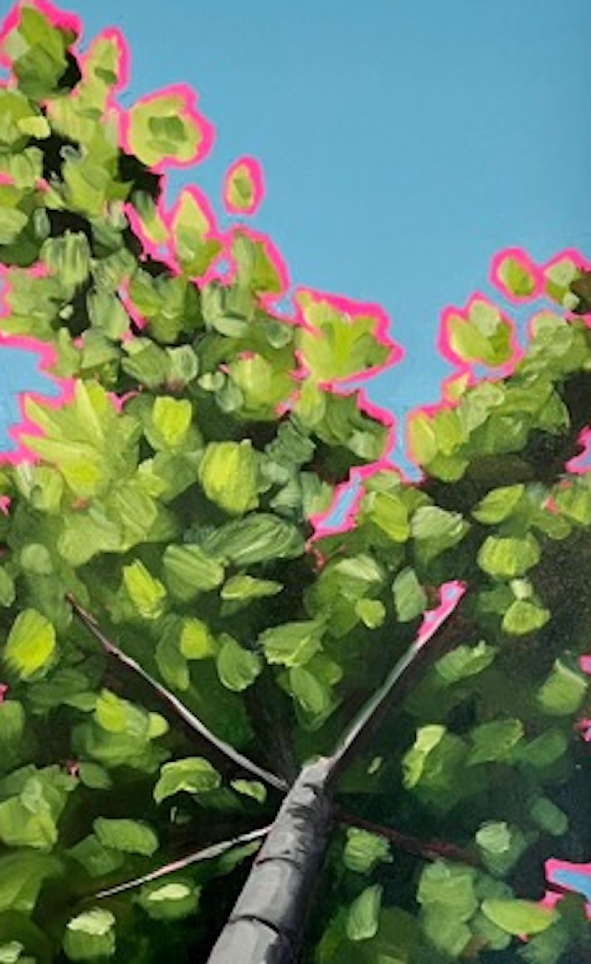 Looking Up Through the Tallest Spring Leaves to Excitement diptych, original art For Sale 1