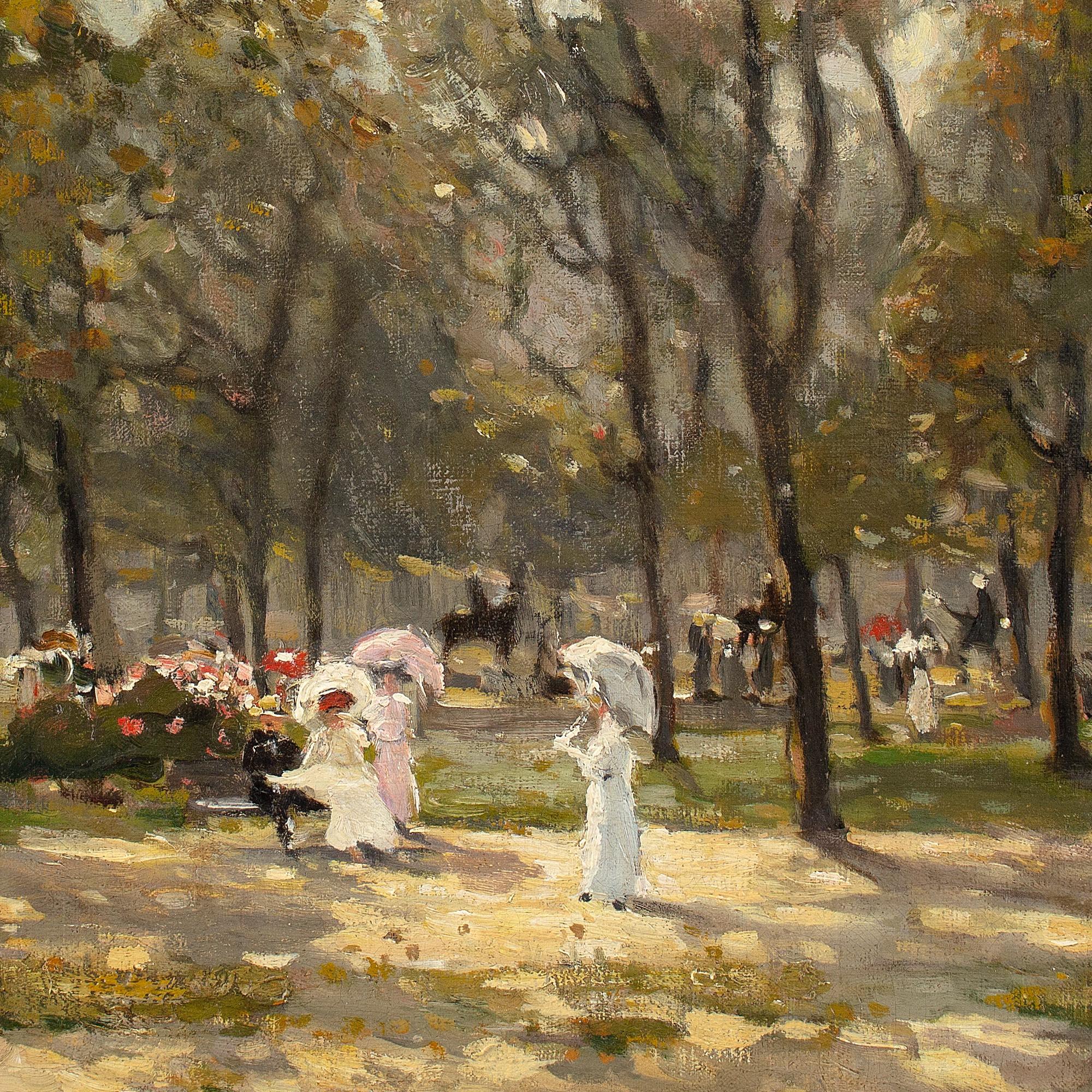 Emily Gladys Court ROI, Promenading In Hyde Park, Oil Painting  1