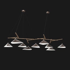 Emily Group of Nine Chandelier in Steel with Dark Bronze Finish by MOSS Objects