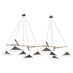 Emily Group of Nine Chandelier in Steel with Dark Bronze Finish by MOSS Objects