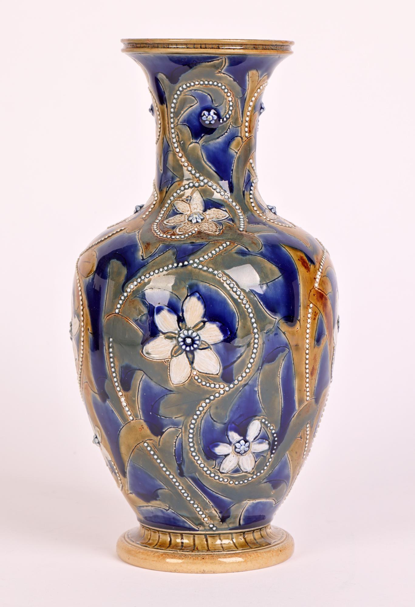 Emily J Edwards Rare & Important Doulton Lambeth Floral Design Vase 2
