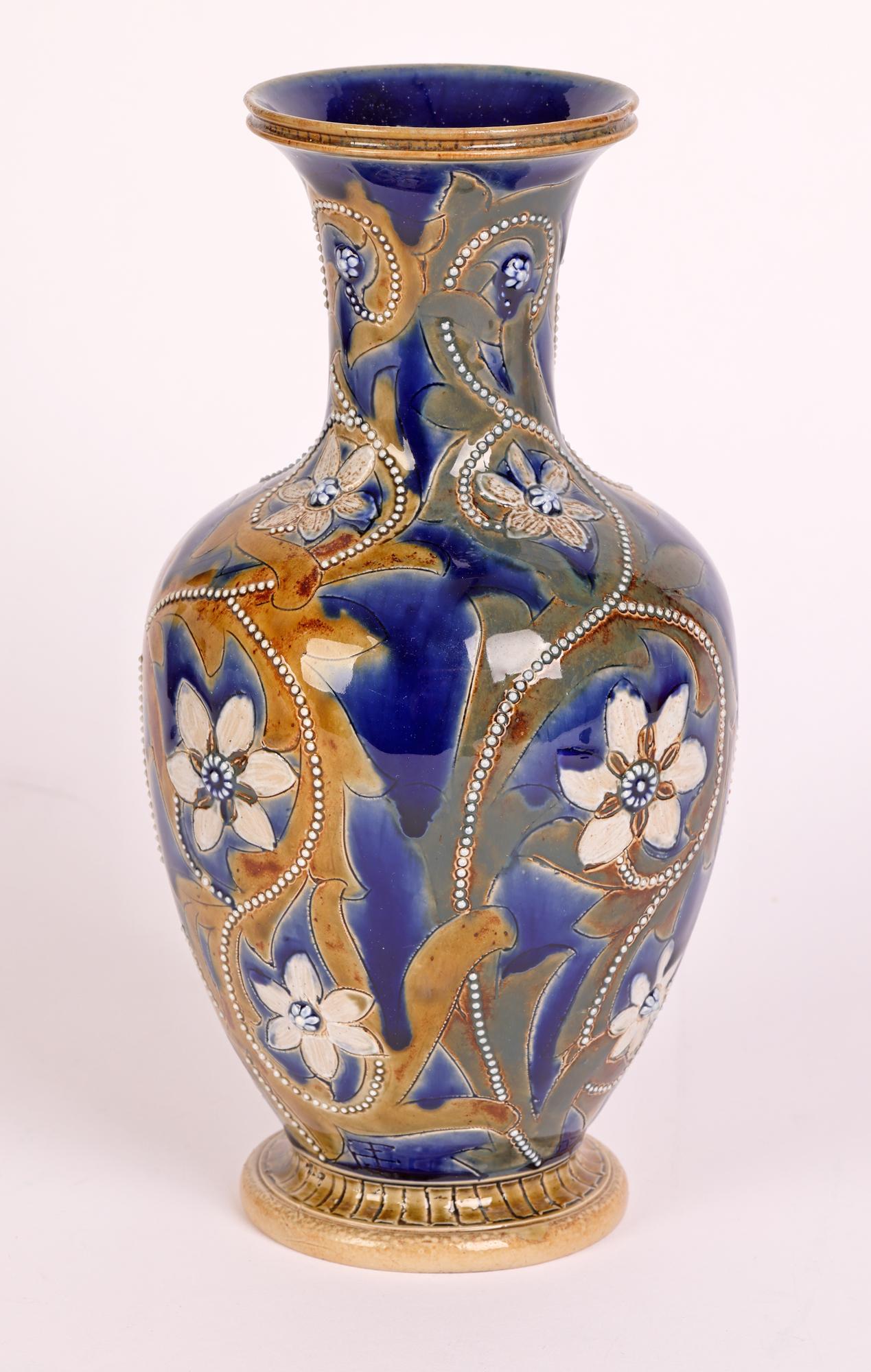 Emily J Edwards Rare & Important Doulton Lambeth Floral Design Vase 4