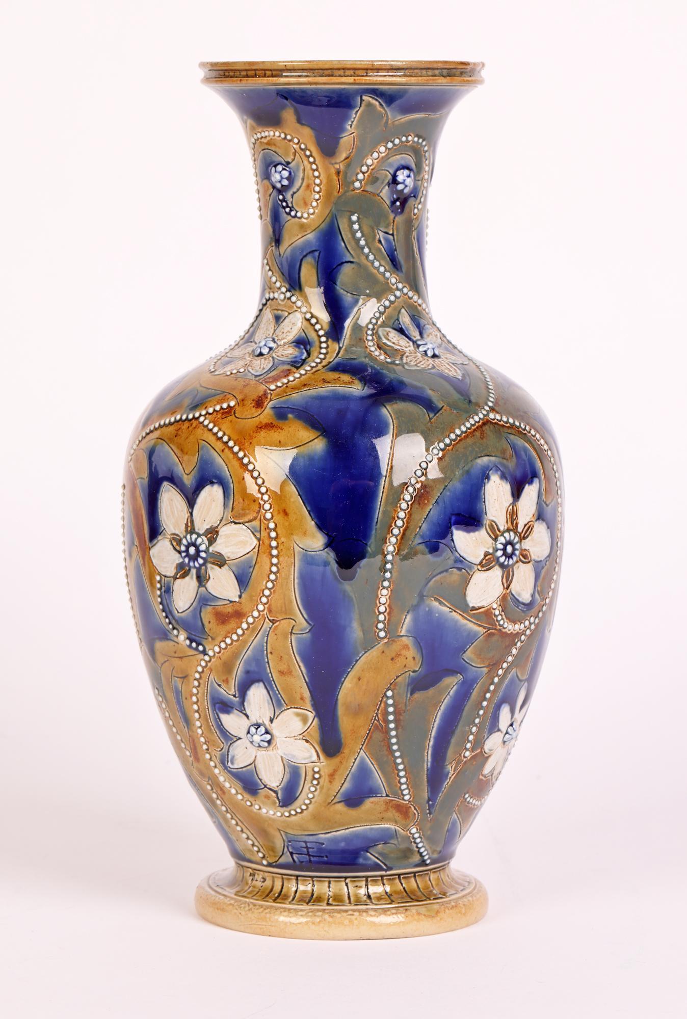 Emily J Edwards Rare & Important Doulton Lambeth Floral Design Vase 6