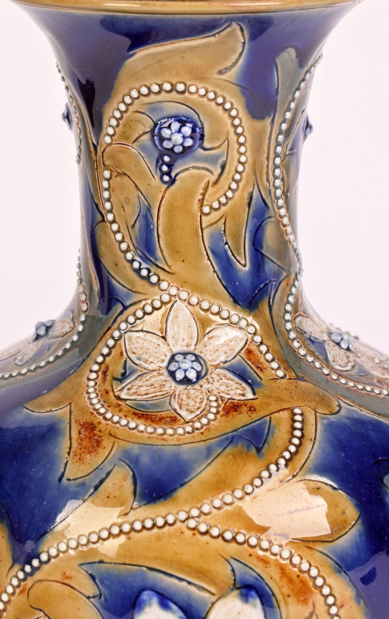 Emily J Edwards Rare & Important Doulton Lambeth Floral Design Vase 7