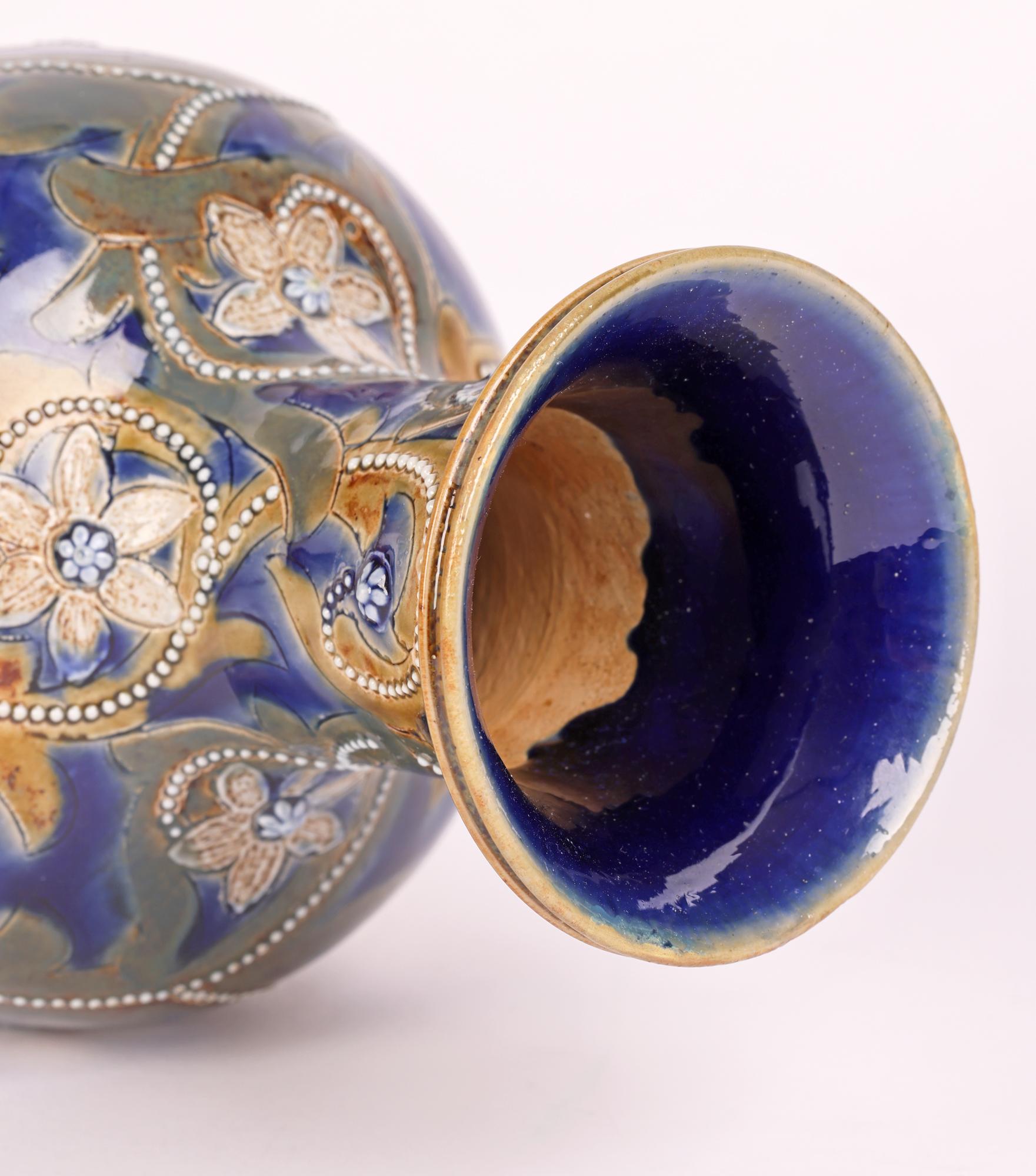 Stoneware Emily J Edwards Rare & Important Doulton Lambeth Floral Design Vase