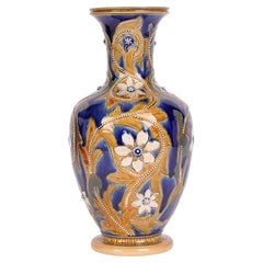 Emily J Edwards Rare & Important Doulton Lambeth Floral Design Vase