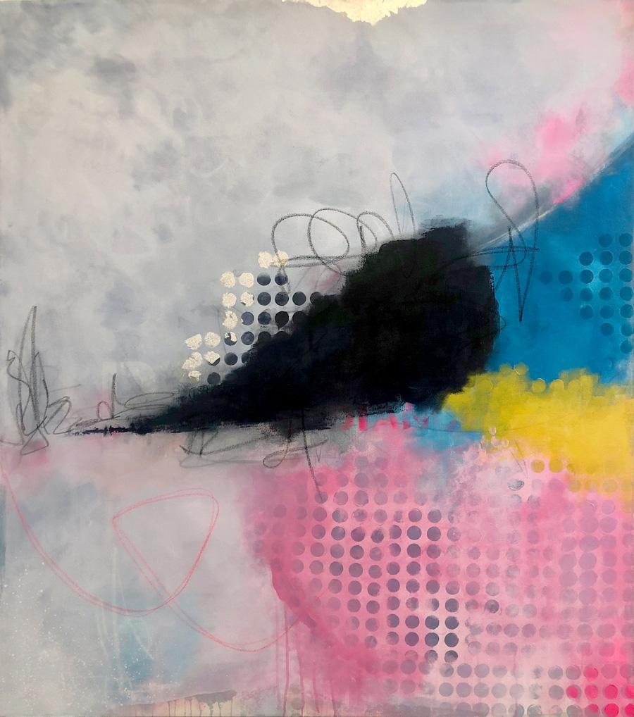 Emily Klima Abstract Painting - Sonic Radiance  54 X46