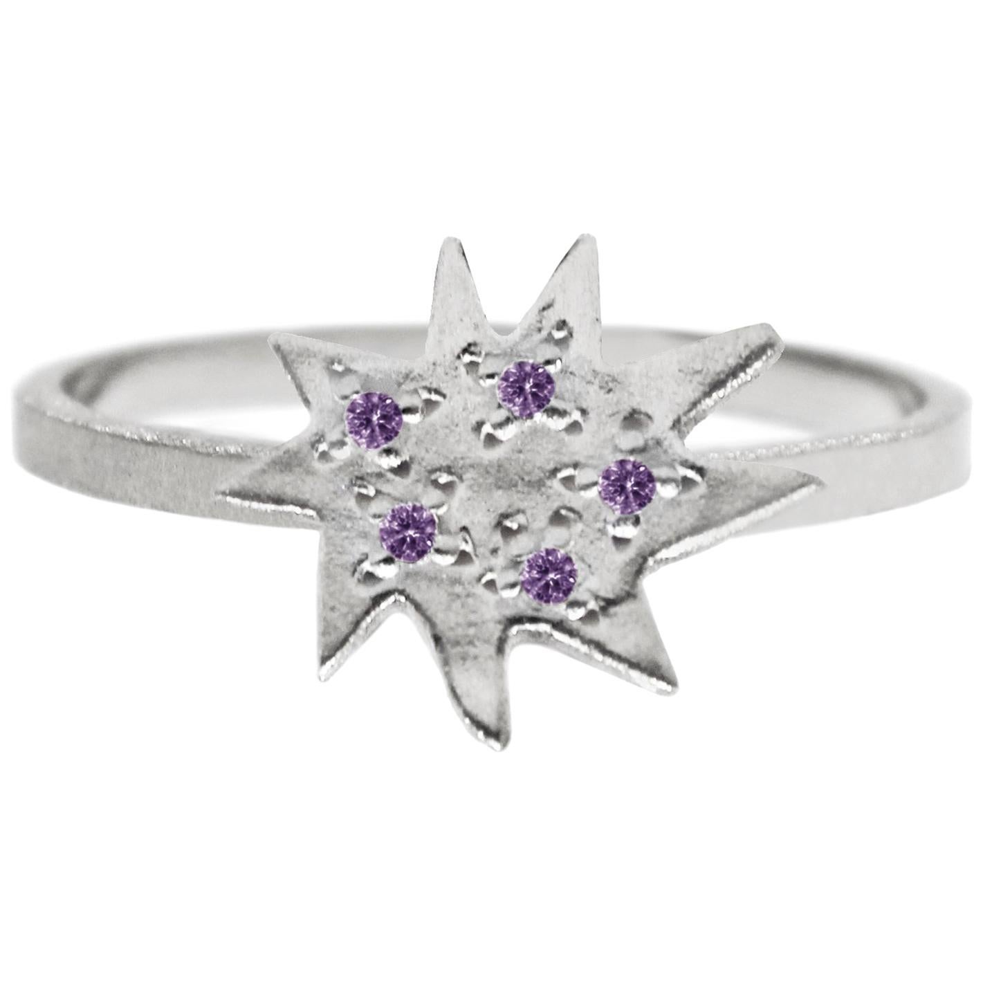 Emily Kuvin Amethyst and Silver Ring
