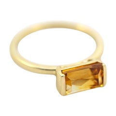 Emily Kuvin Citrine and 14 Karat Yellow Gold Ring
