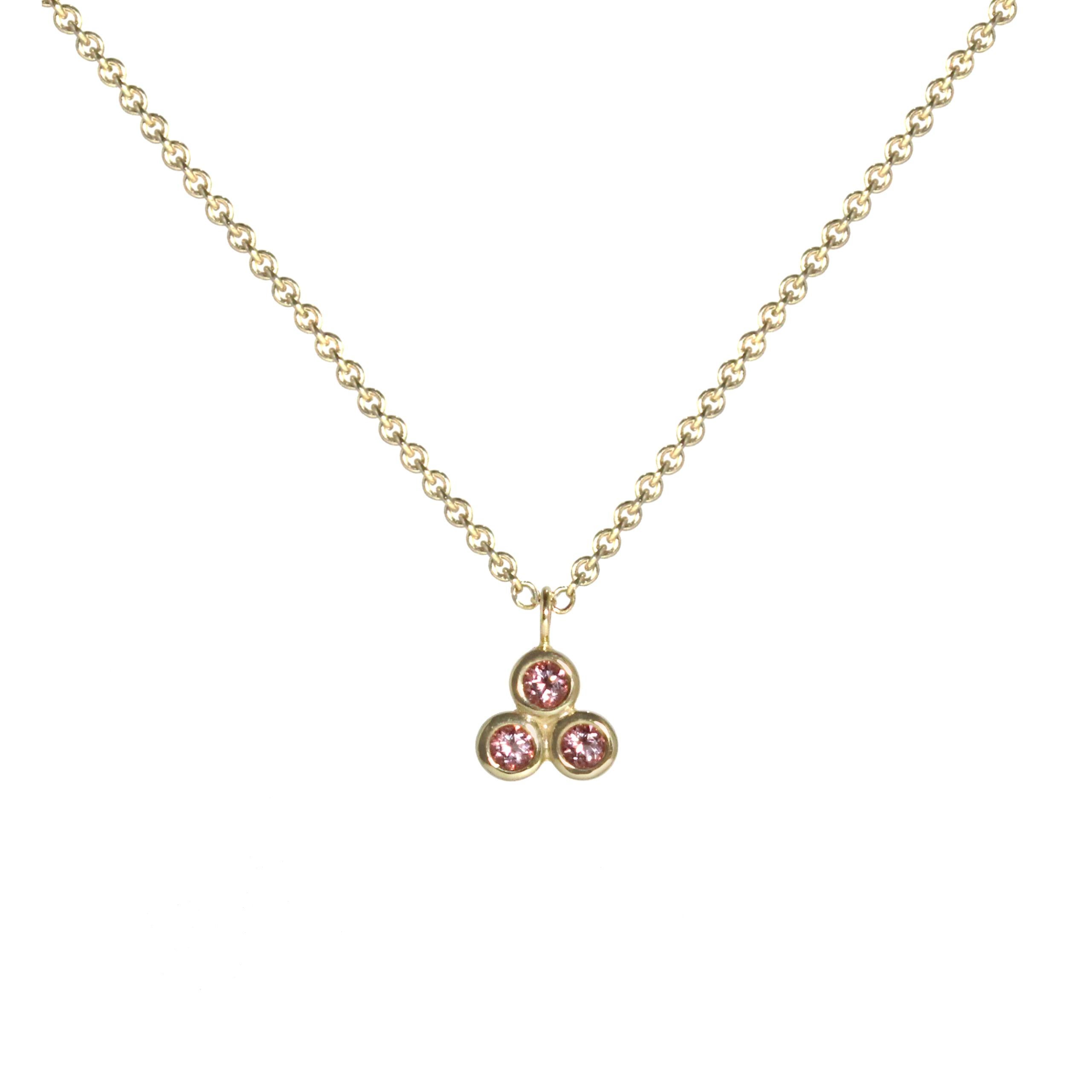 Emily Kuvin Gold and Pink Topaz Dainty Necklace