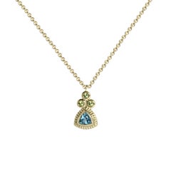 Emily Kuvin Gold Necklace with Peridot and Topaz