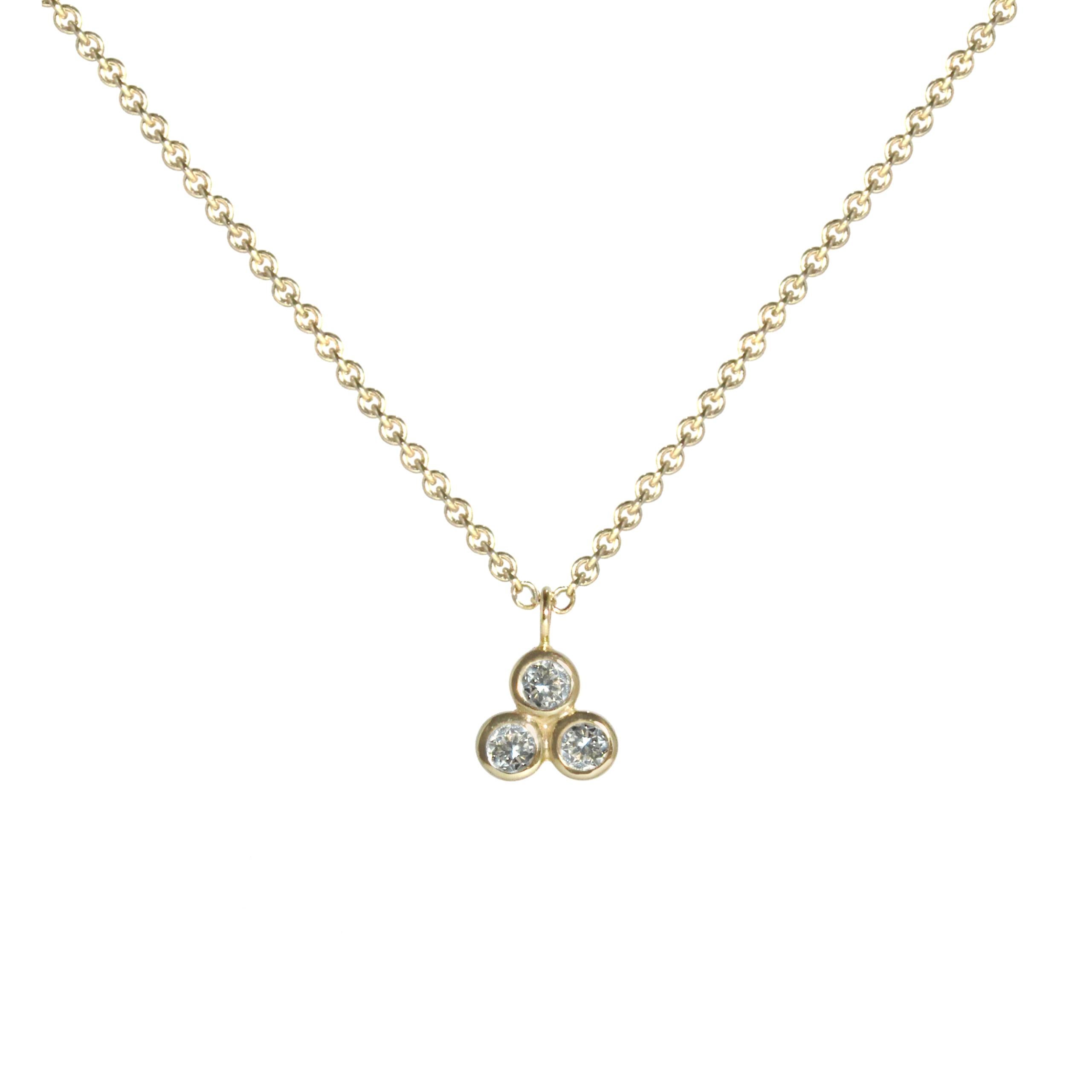 Emily Kuvin Gold Triple Diamond Necklace
