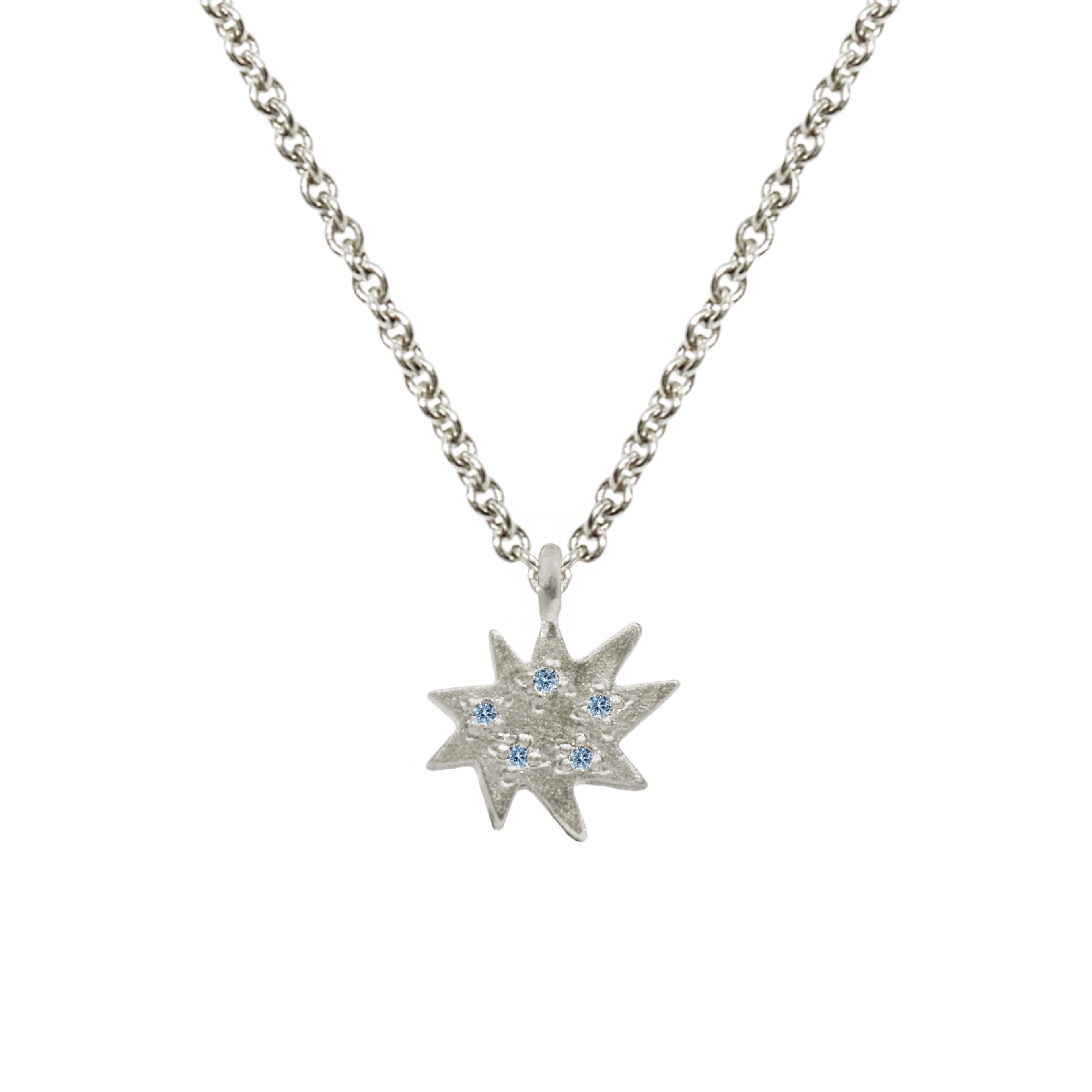 Women's Emily Kuvin Mini Stella Silver and Amethyst Star Dainty Layering Necklace