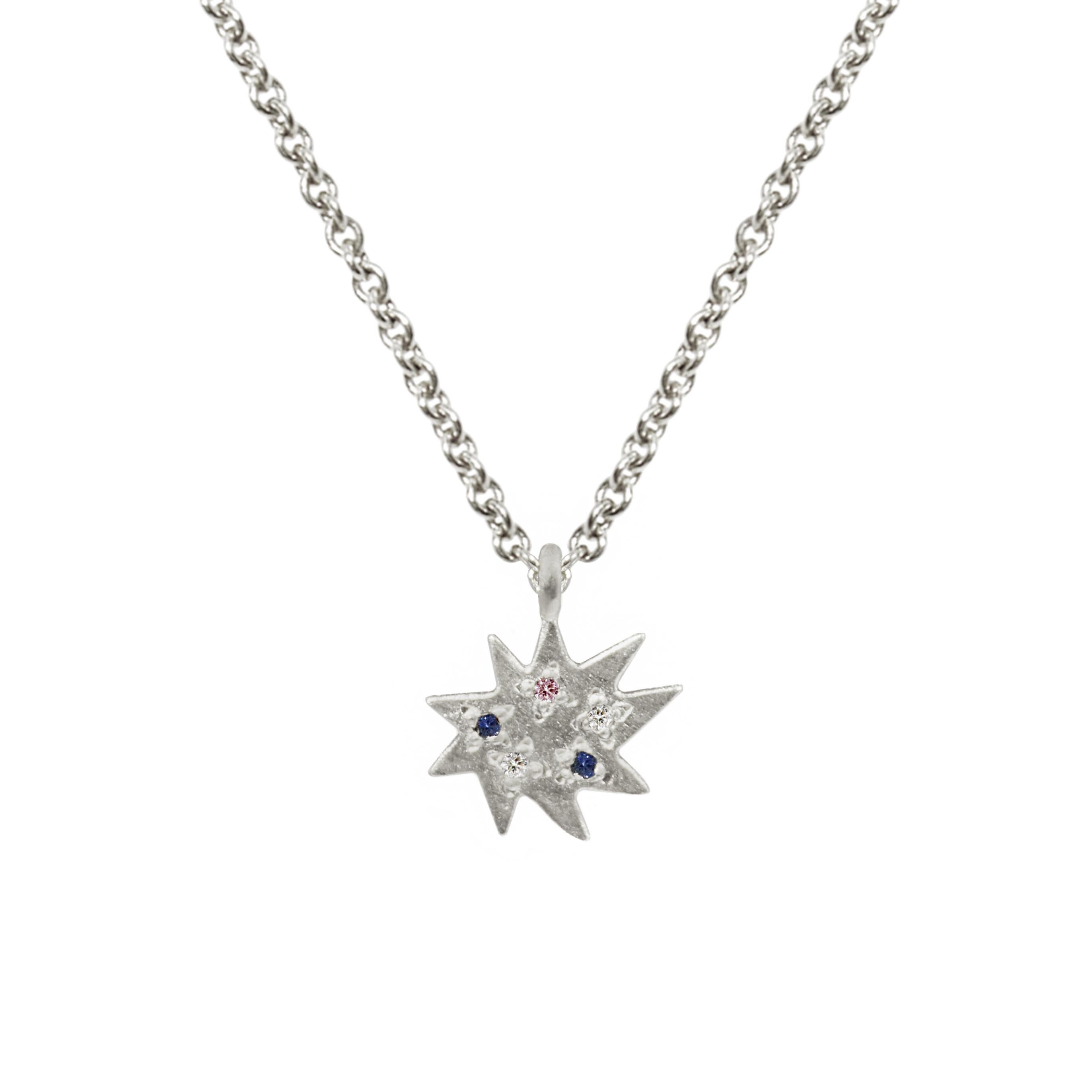 Emily Kuvin Mini Stella Silver and Amethyst Star Dainty Layering Necklace 1