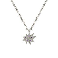 Emily Kuvin Mini Stella Silver and Amethyst Star Dainty Layering Necklace