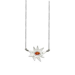 Emily Kuvin Silver Star Necklace with Diamonds and Topaz