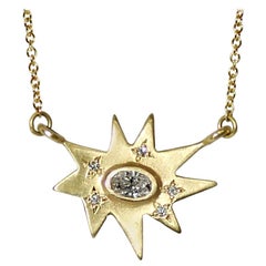 Emily Kuvin Stellina Gold and Diamond Necklace and Earring Set