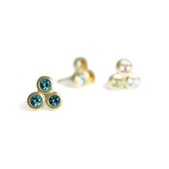 Emily Kuvin Triple Paraiba Topaz and Gold Earrings