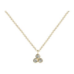 Emily Kuvin White Gold Triple Diamond Necklace