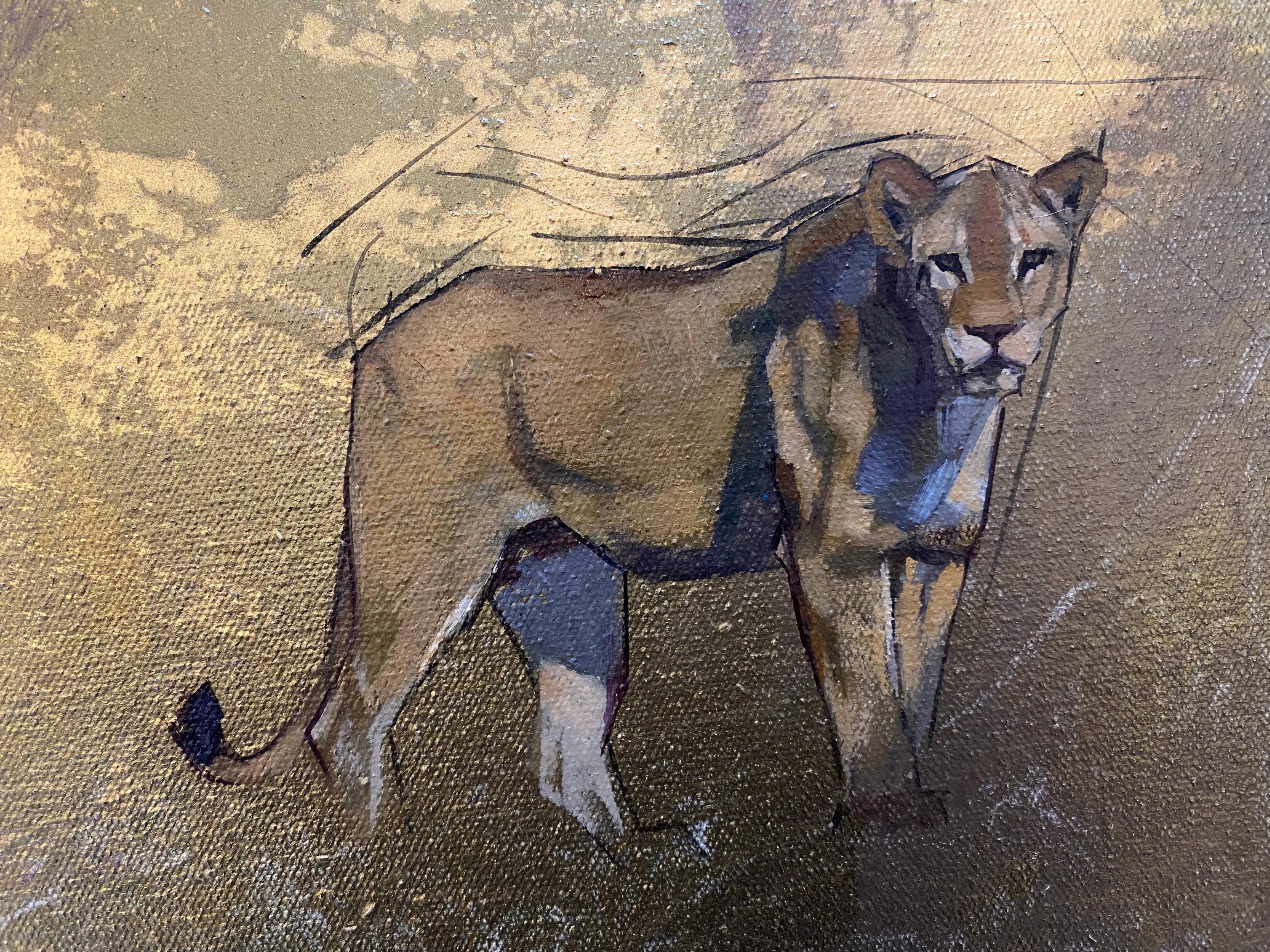 Namibia-Löwin (Zeitgenössisch), Painting, von Emily Lamb