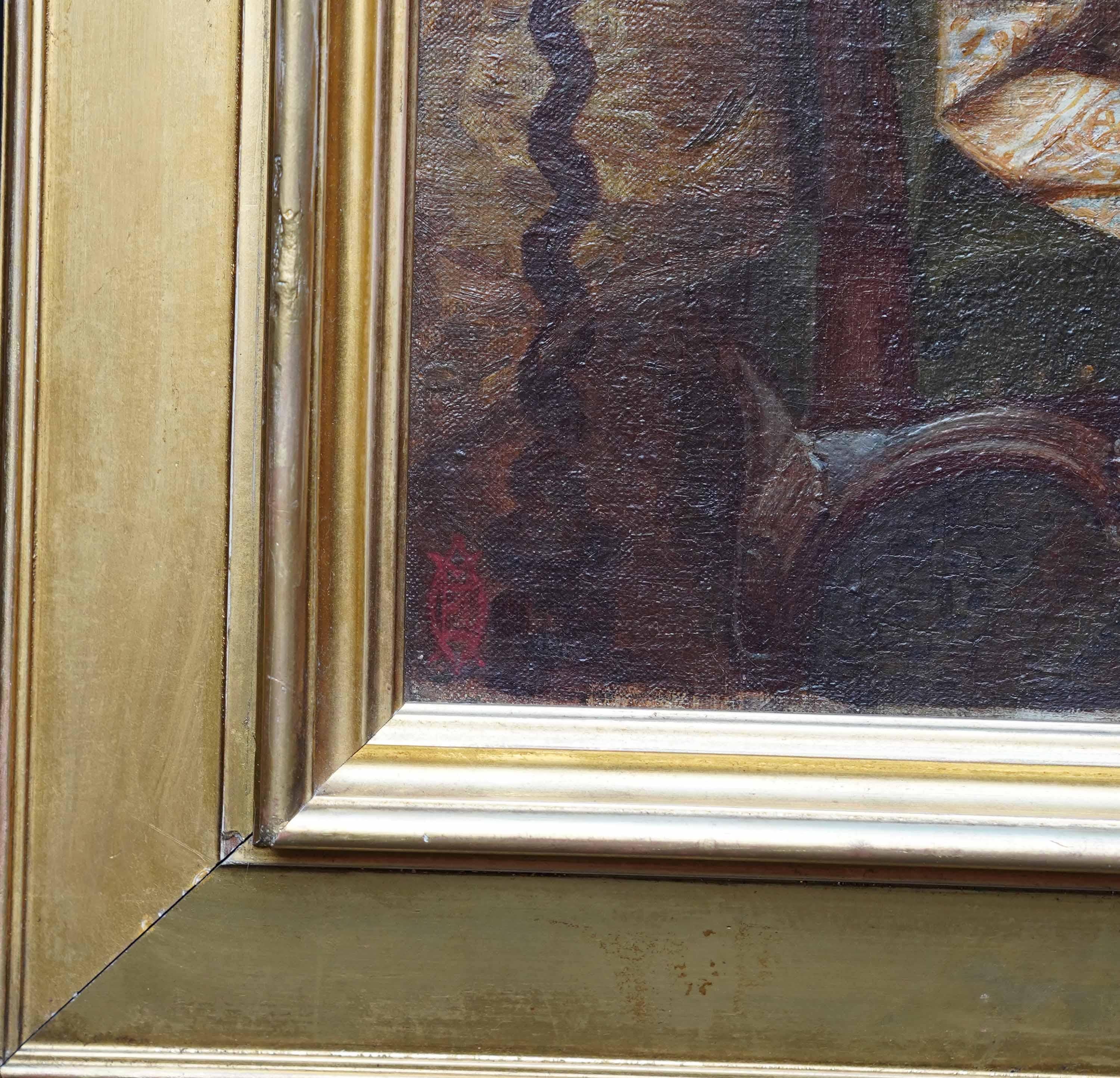 Golden Daydream - Retrato al óleo de arte prerrafaelita victoriano británico en venta 5