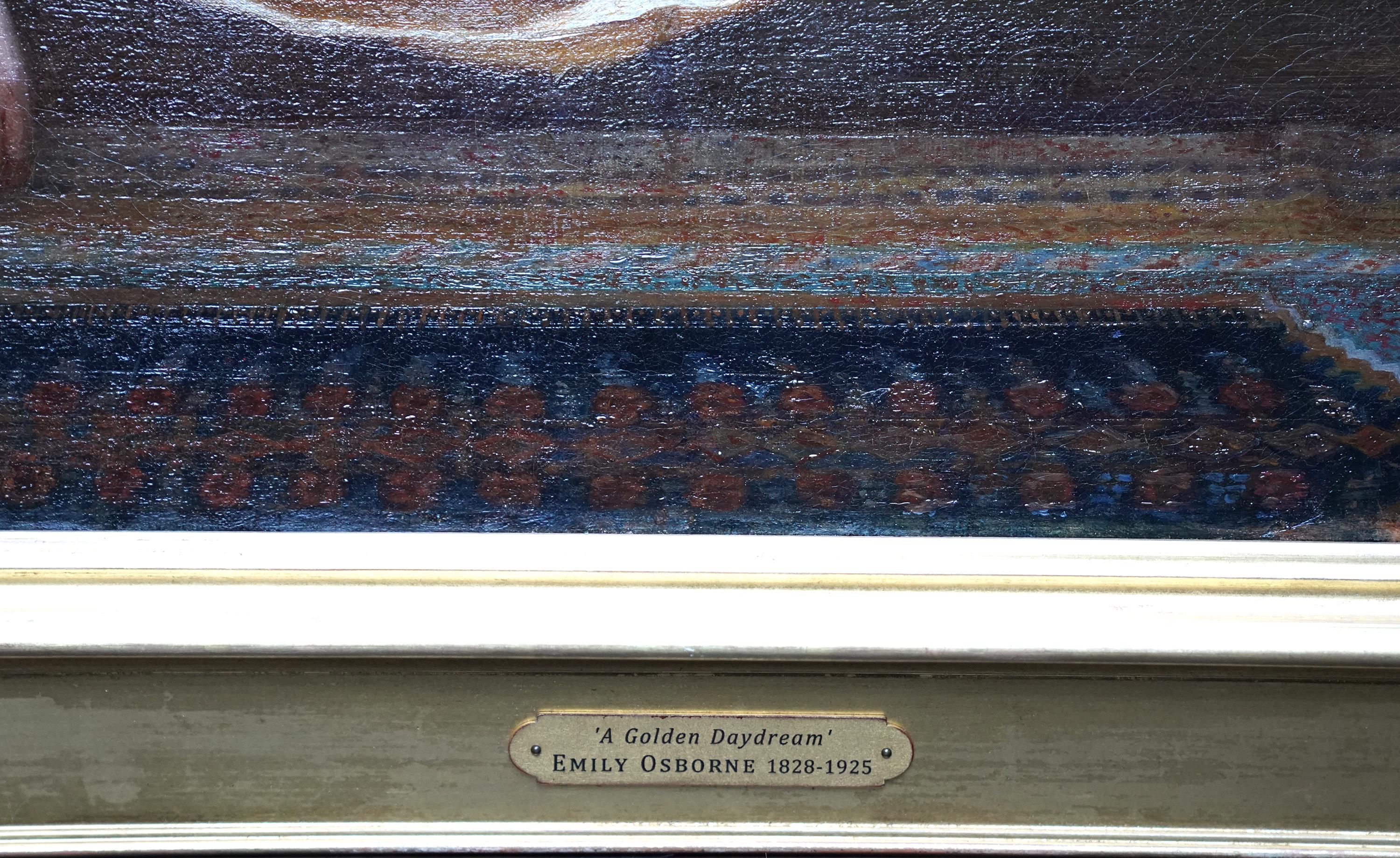 Golden Daydream – britisches viktorianisches, präraffaelitisches Porträt-Ölgemälde, Ölgemälde im Angebot 6