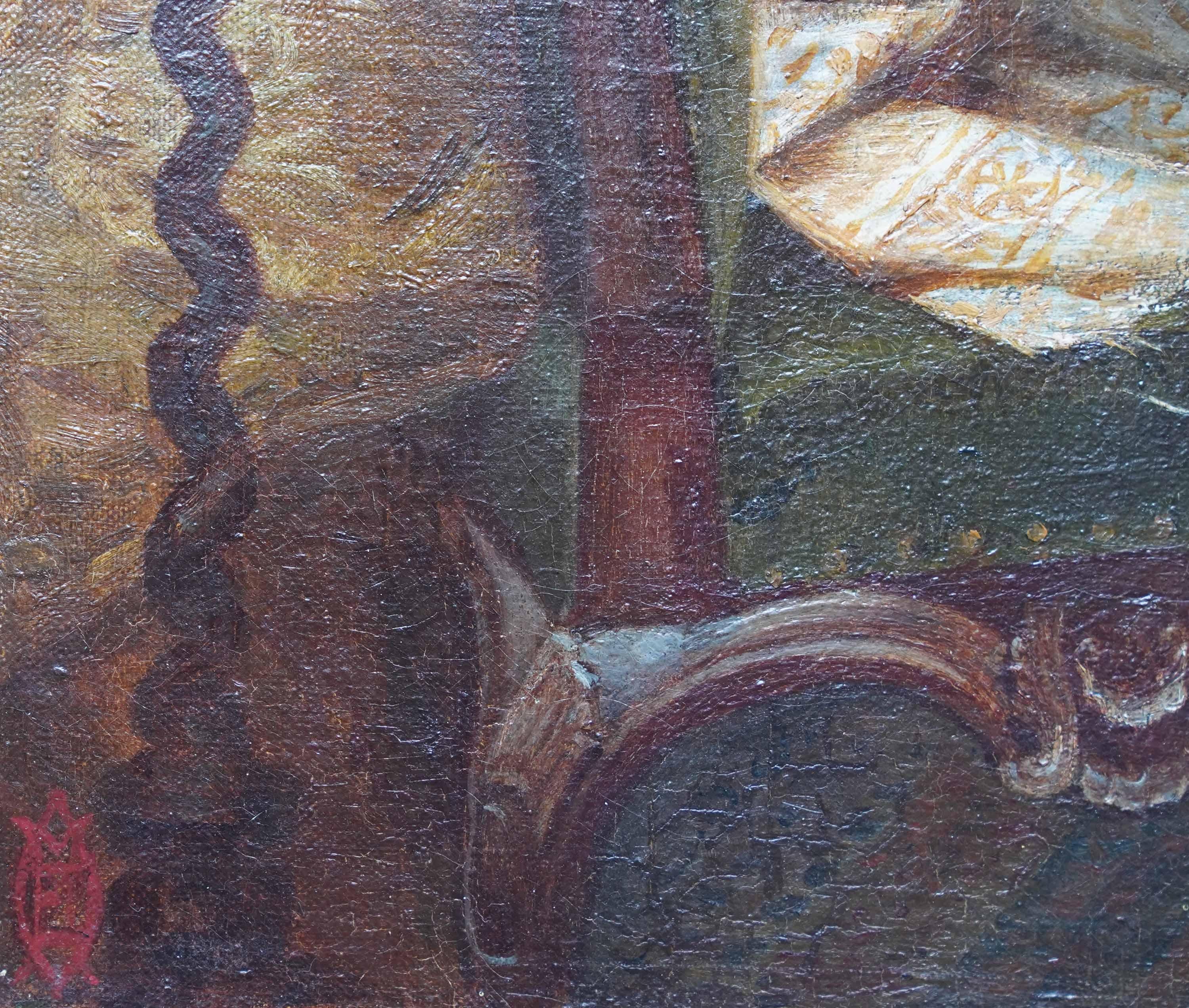 Golden Daydream - Retrato al óleo de arte prerrafaelita victoriano británico en venta 4