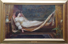 Sogno d'oro - Ritratto d'arte preraffaellita britannico dipinto ad olio
