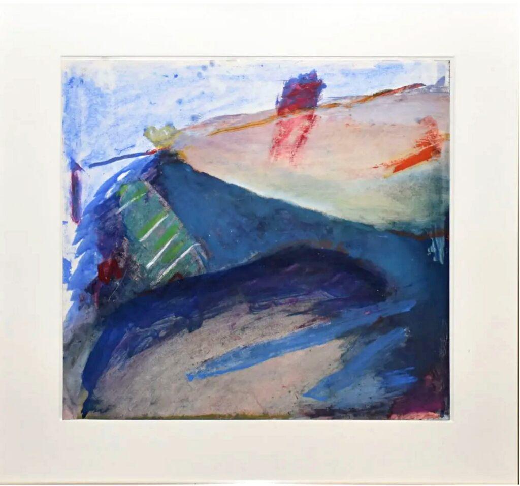 Aground (Einzigartiges Ölgemälde auf Papier von bekannter abstrakter Künstlerin des abstrakten Expressionismus) (Abstrakt), Painting, von Emily Mason